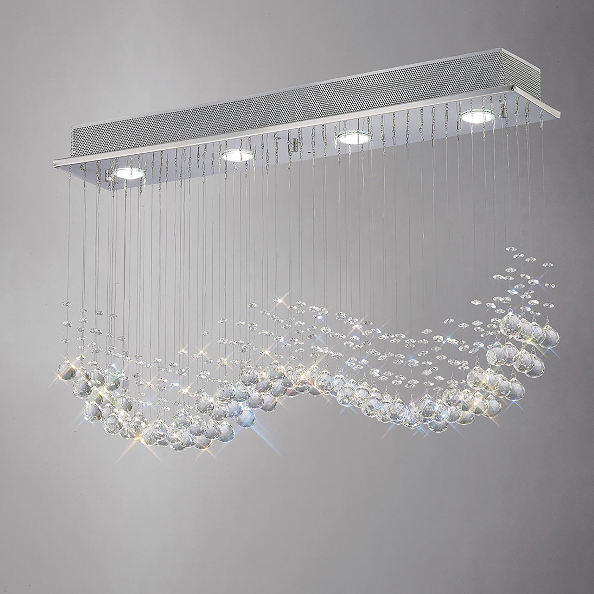 Colorado 4Lt/6Lt Linear Pendant Light Fixture - Modern Polished Chrome/French Gold Finish - Perfect for Kitchen Island, Dining Room & Office Lighting