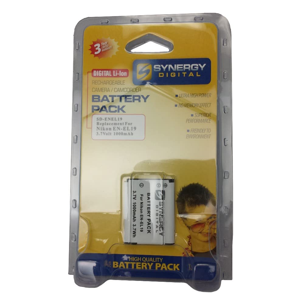 Synergy Digital Camera Batteries for Nikon S6500 - 5-Pack EN-EL19 Replacement (Li-Ion 3.7V 1000mAh) | Perfect for Travel Photography & Extended Shooting Sessions