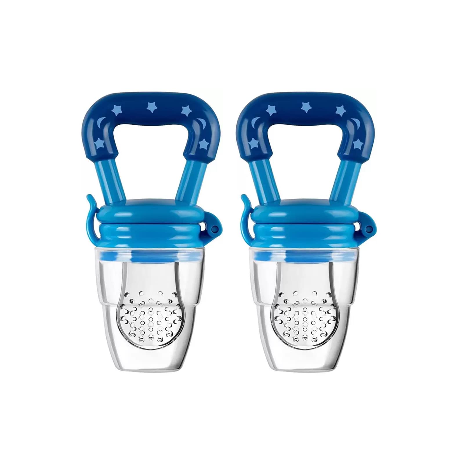 Safe-O-Kid BPA-Free Baby Fruit & Food Feeder – Non-Toxic Silicone Teether for Fresh Fruits, Vegetables & Snacks – Perfect for Babies & Toddlers (Blue, Pack of 2) – Ideal for Teething Relief & Healthy Snacking On-The-Go