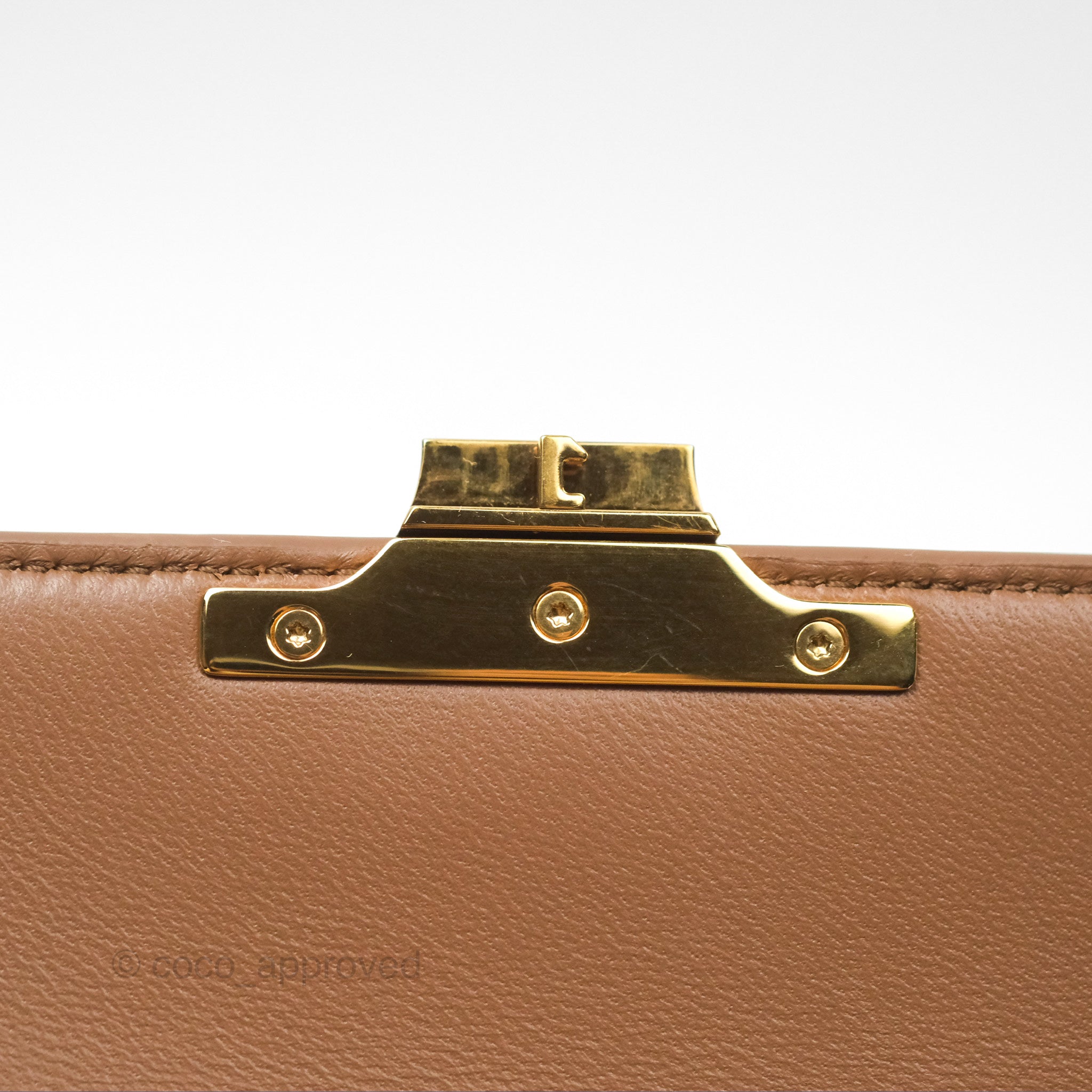 Celine Teen Triomphe Bag - Shiny Calfskin Leather Crossbody Purse in Bronze | Perfect for Date Night, Parties & Everyday Elegance