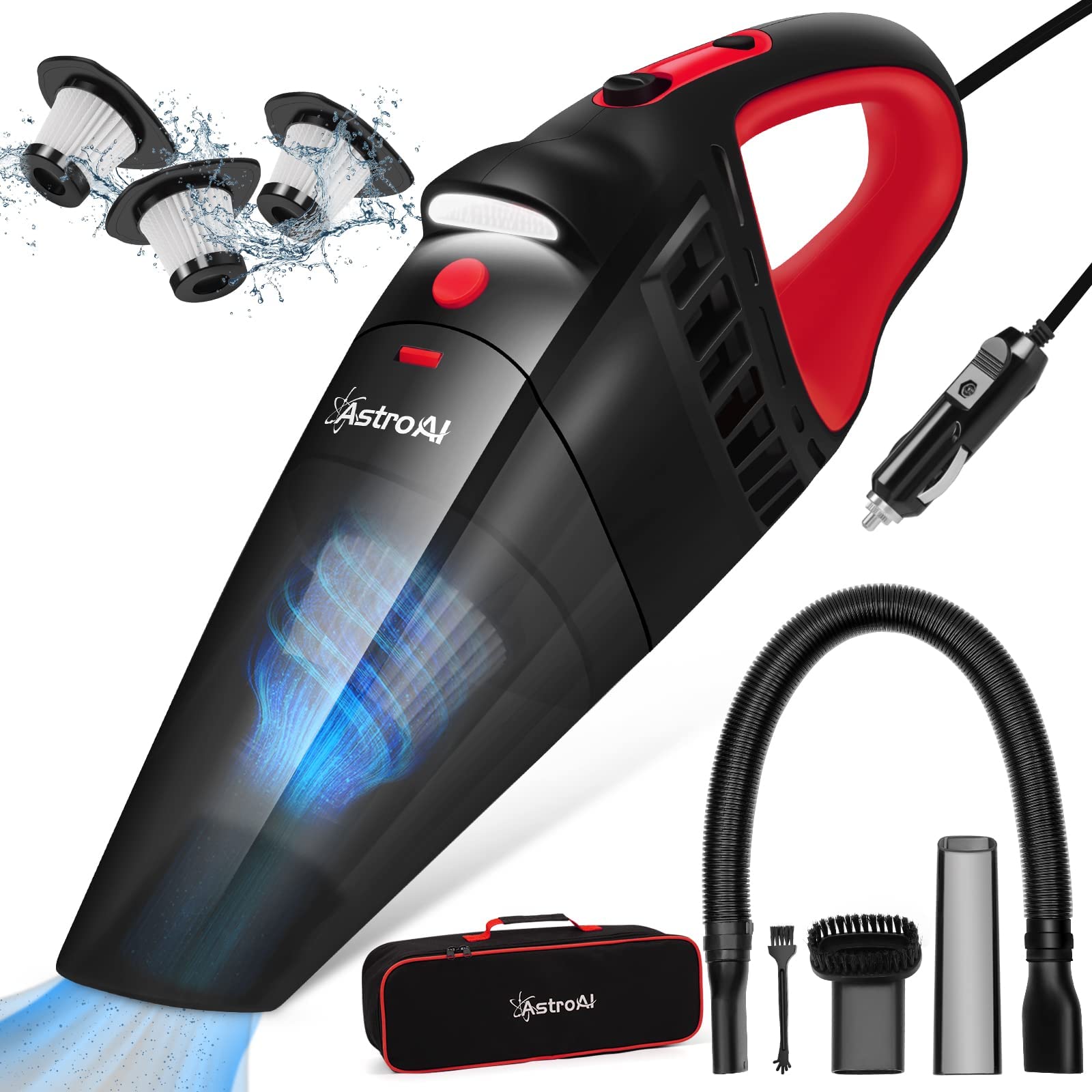 AstroAI Car Vacuum Cleaner & Tire Inflator Combo Kit - Portable Auto Accessories for Car Cleaning and Tire Pressure Maintenance | Perfect for Road Trips, Camping, and Emergency Car Care