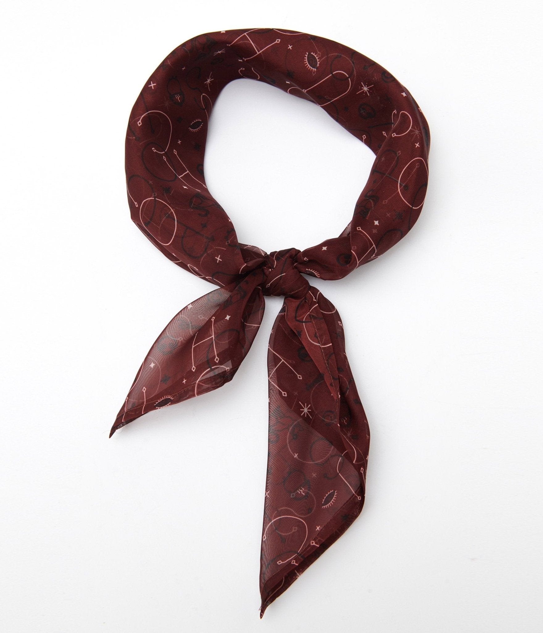 Disney Hocus Pocus Hair Scarf - Burgundy Vintage Style Bandana for Women | Perfect for Halloween Costumes, Cosplay, and Disney Themed Outfits