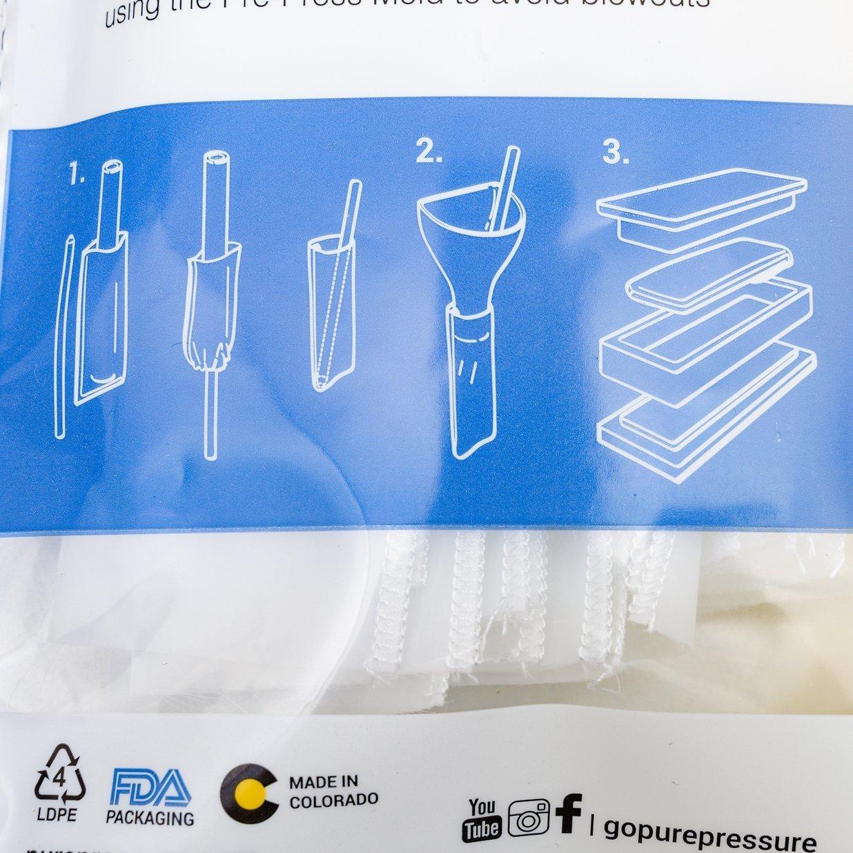 Premium 72 Micron Rosin Press Filter Bags for PurePressure - High-Quality Essential Oil Extraction - Perfect for DIY Rosin Pressing & Home Cannabis Processing