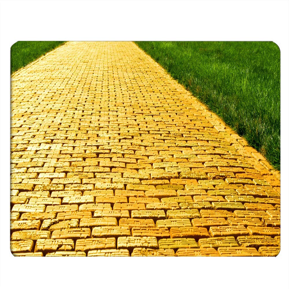 Brick Road Gaming Mouse Pad - Non-Slip Rubber Base, 9.5x7.9 Inch Computer Desk Mat for PC, Laptop & Office - Unique Yellow Brick Road Design for Gamers & Work
