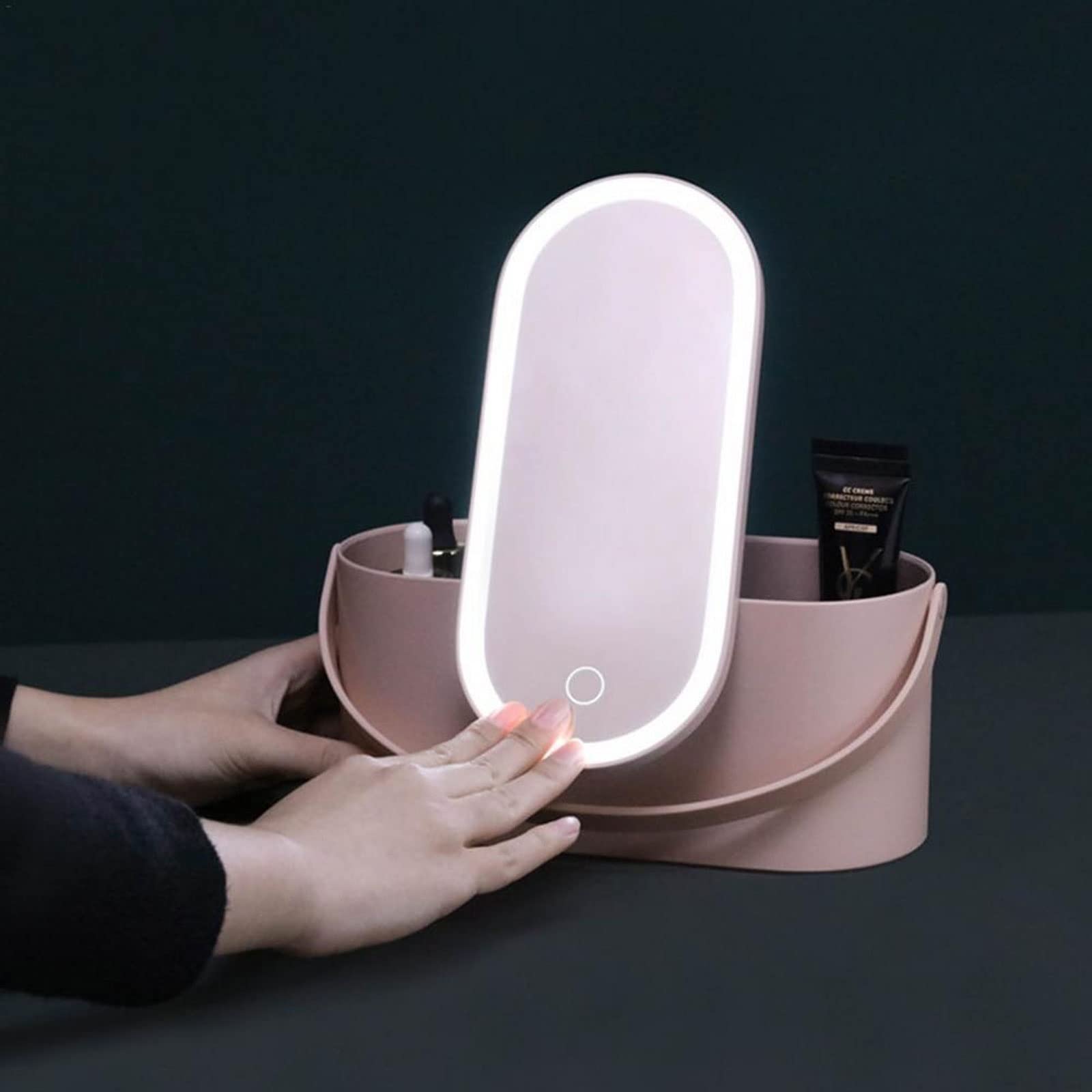 Portable Jewelry Organizer & Makeup Storage Box with LED Lighted Mirror - Travel Cosmetic Case for Women | Perfect for Travel, Home Vanity & Gift Giving