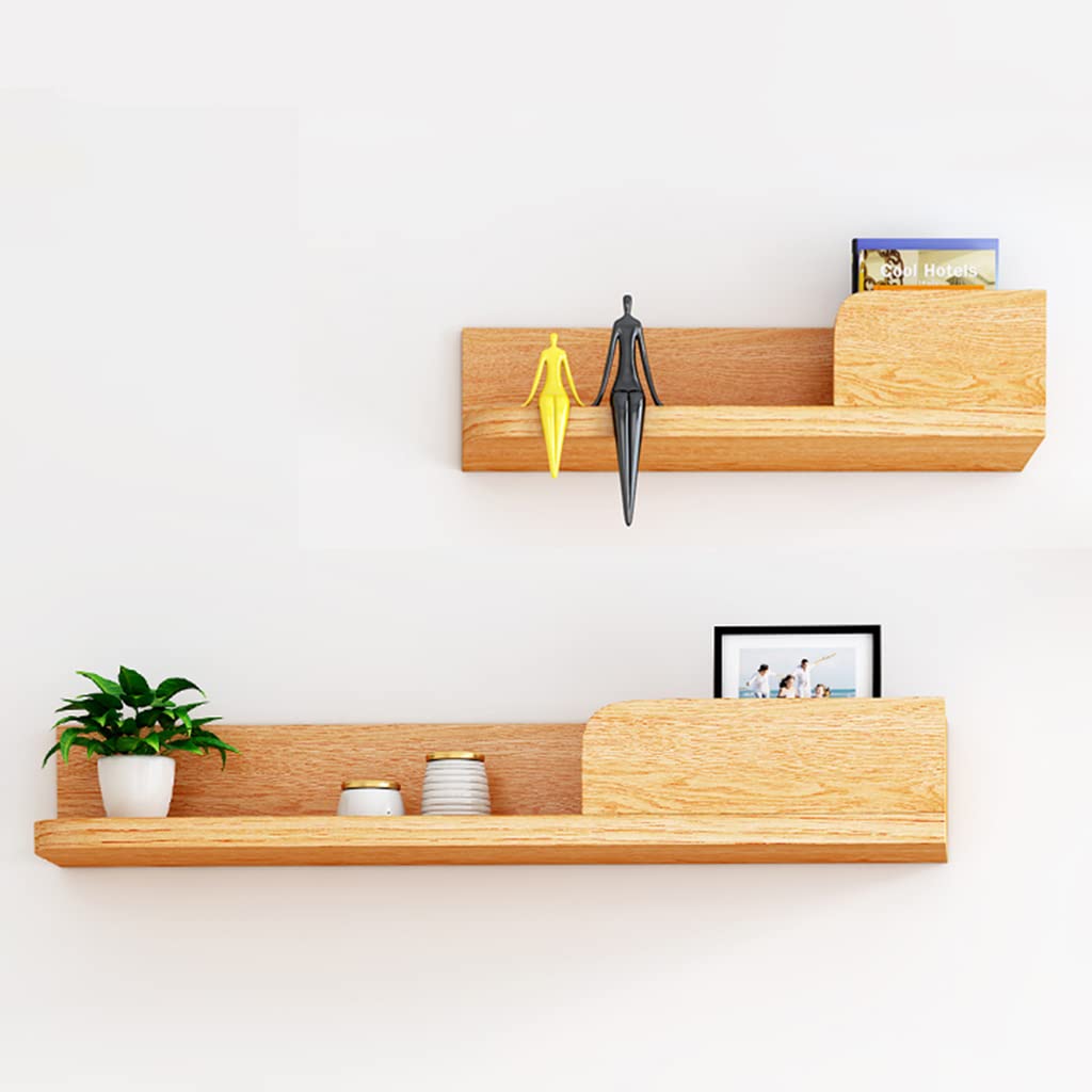 Wall Mounted Solid Wood Storage Shelf - Decorative Display Rack for TV Background, WiFi Router & Set-Top Box Organization - Multi-Purpose Home Office Storage Solution (Perfect for Living Room, Bedroom & Home Theater Setup)