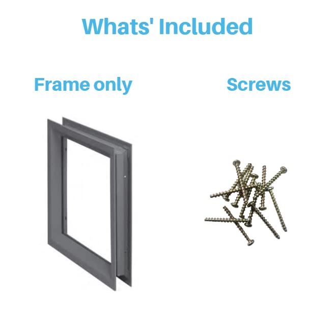 Commercial Steel Door Frame 8x32 Inches - Heavy Duty Grey Metal Frame (Glass Not Included) - Perfect for Office, Retail & Warehouse Entrances