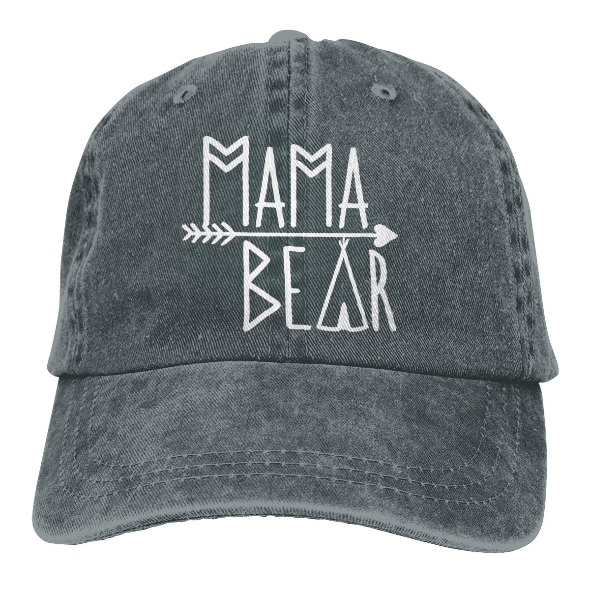 Mama Bear Denim Baseball Cap for Women - Adjustable Stretch Fit Fashion Hat - Perfect for Outdoor Activities, Sports & Casual Wear