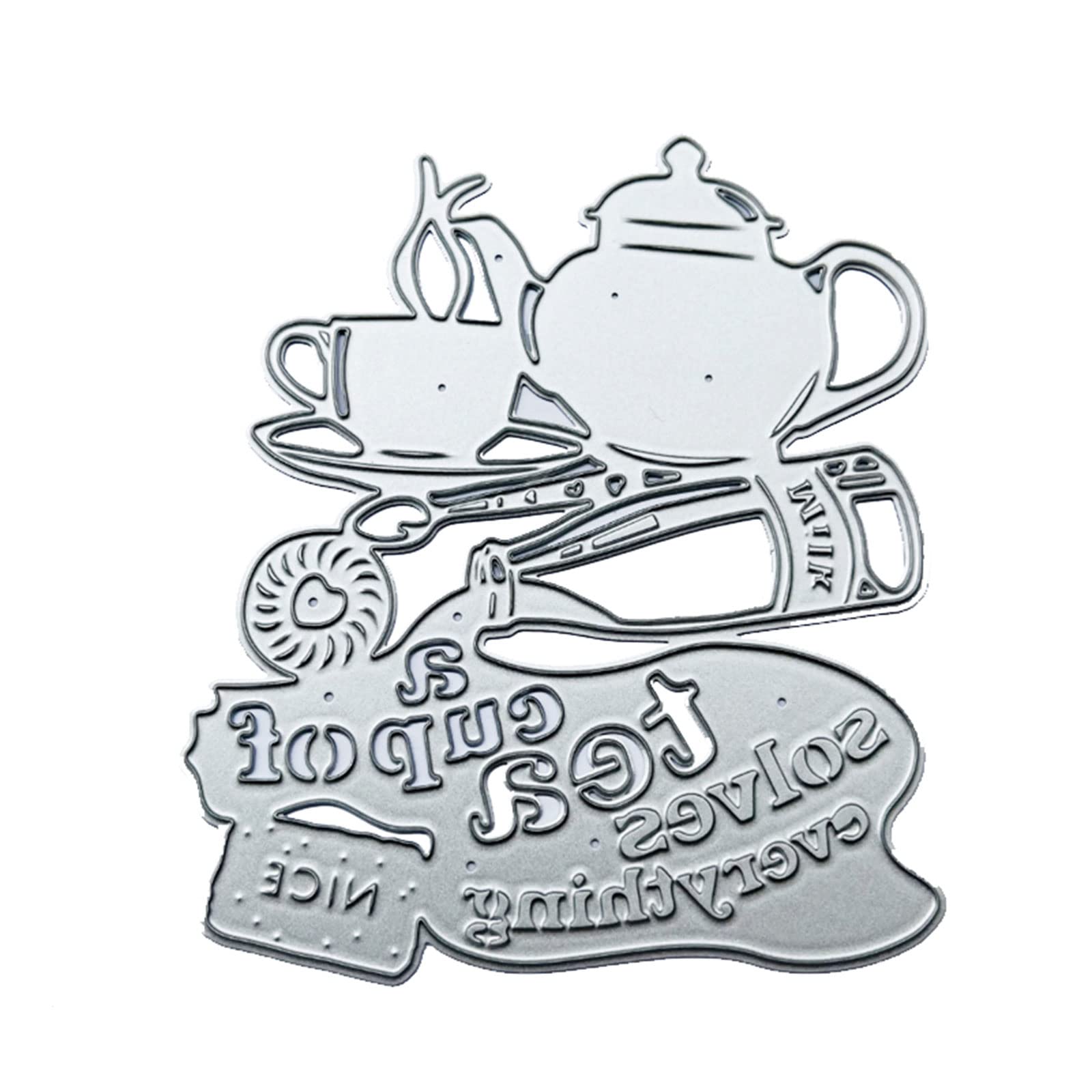 Metal Teapot Teacup Milk Bottle Cutting Dies - Embossing Stencils for Scrapbooking, DIY Greeting Cards, Album Decor - Perfect for Paper Crafts, Wedding Invitations & Home Decor Projects