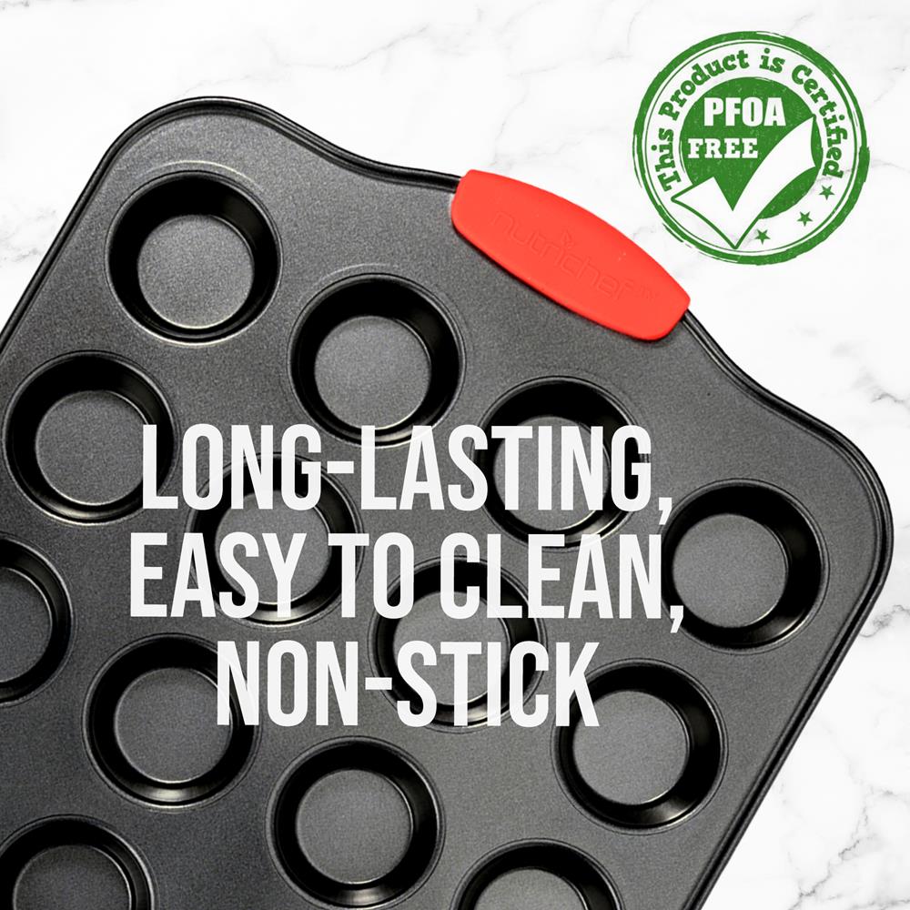 Non-Stick 24 Cup Muffin Pan - Heavy Duty Baking Sheet for Cupcakes, Muffins & Mini Pies - Perfect for Home Baking, Parties & Holiday Treats