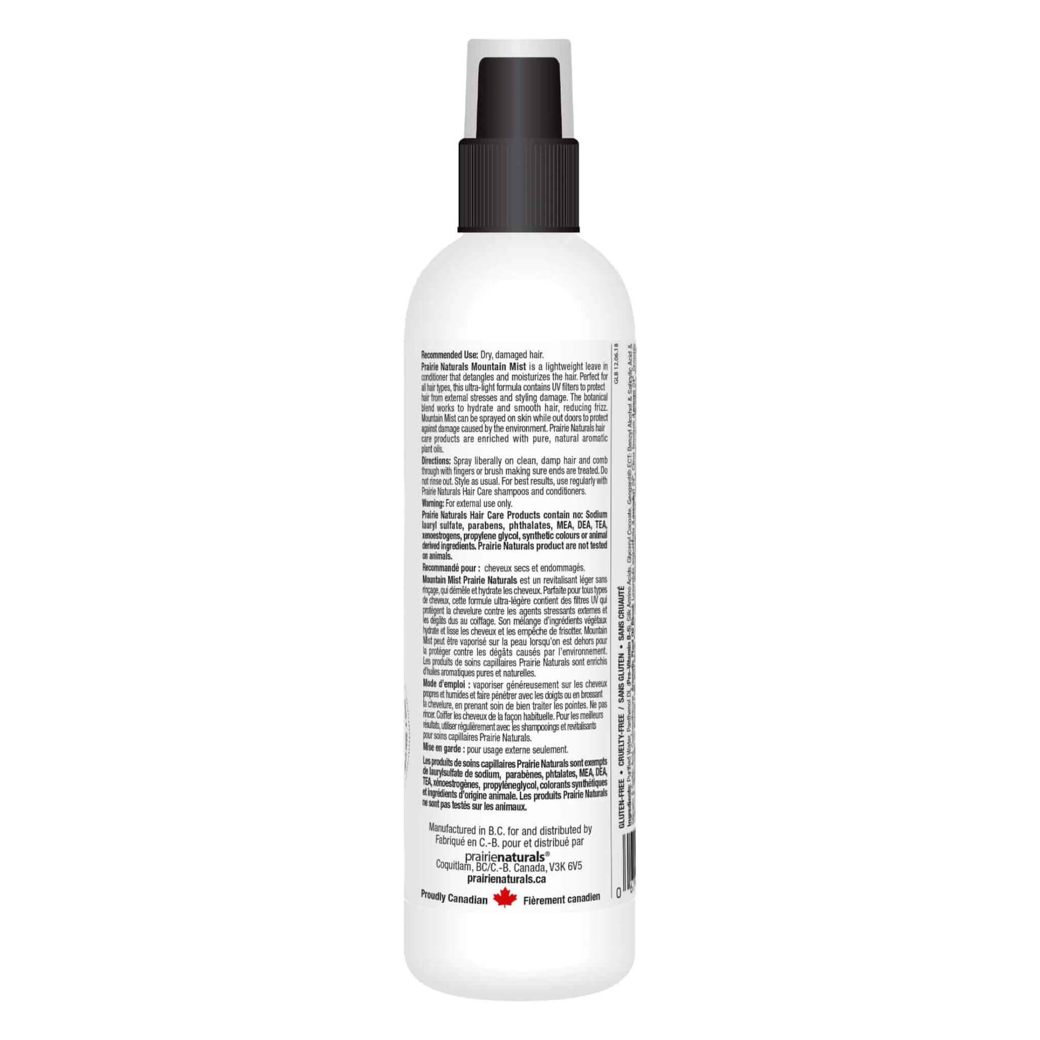 Mountain Mist Conditioning Spray for Hair - Natural Hydrating & Detangling Leave-In Treatment - Perfect for Dry, Frizzy Hair & Post-Workout Refreshment