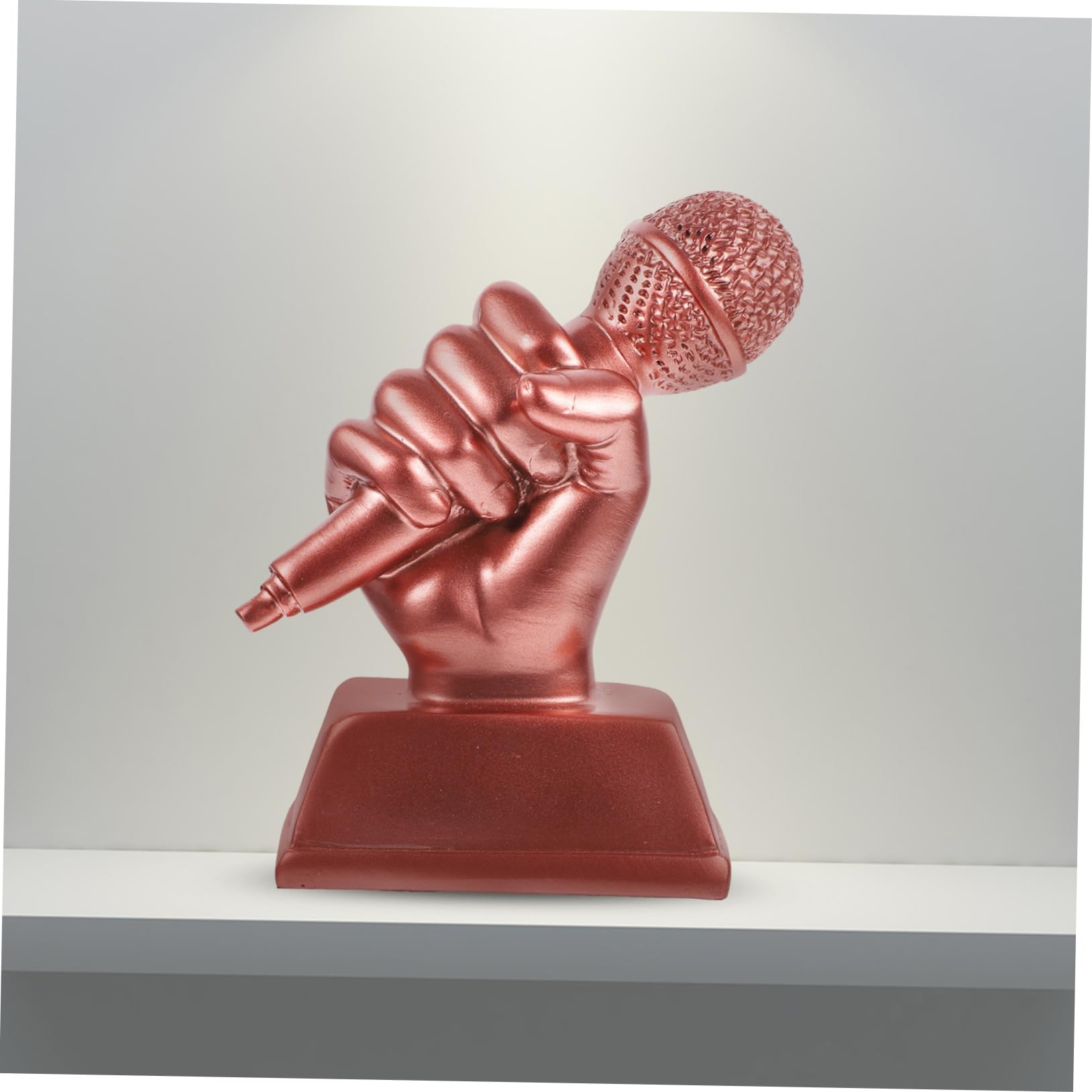 INOOMP 4-Piece Resin Trophy Set - Mini Microphone Singing Competition Awards, Gold Decorated Children's Prize for Music Contest Gifts | Perfect for Talent Shows, School Events & Award Ceremonies