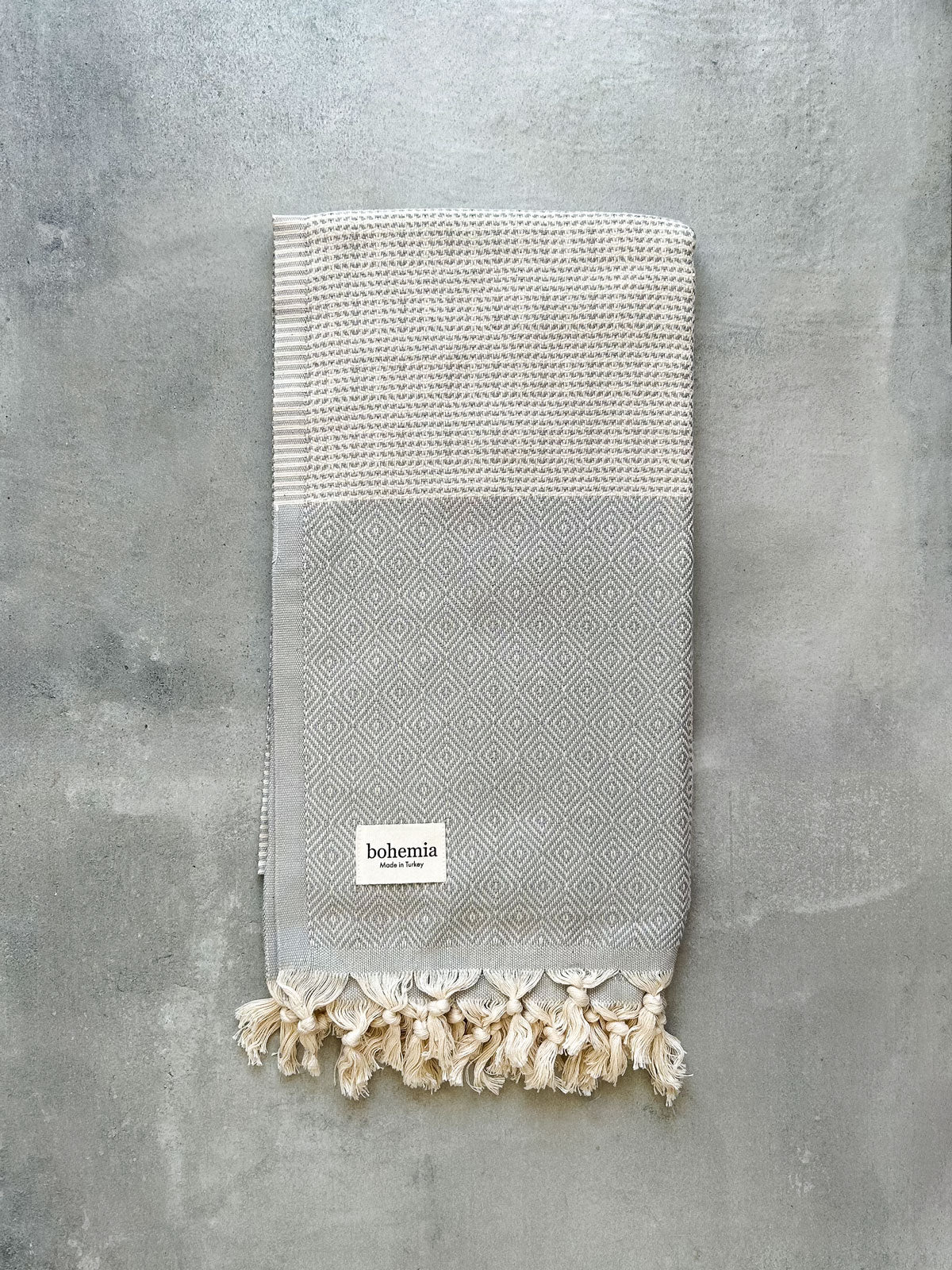 Nordic Dot Hammam Towel - Pearl Grey | Soft & Absorbent Turkish Bath Towel for Spa, Beach & Yoga | Lightweight & Quick-Drying