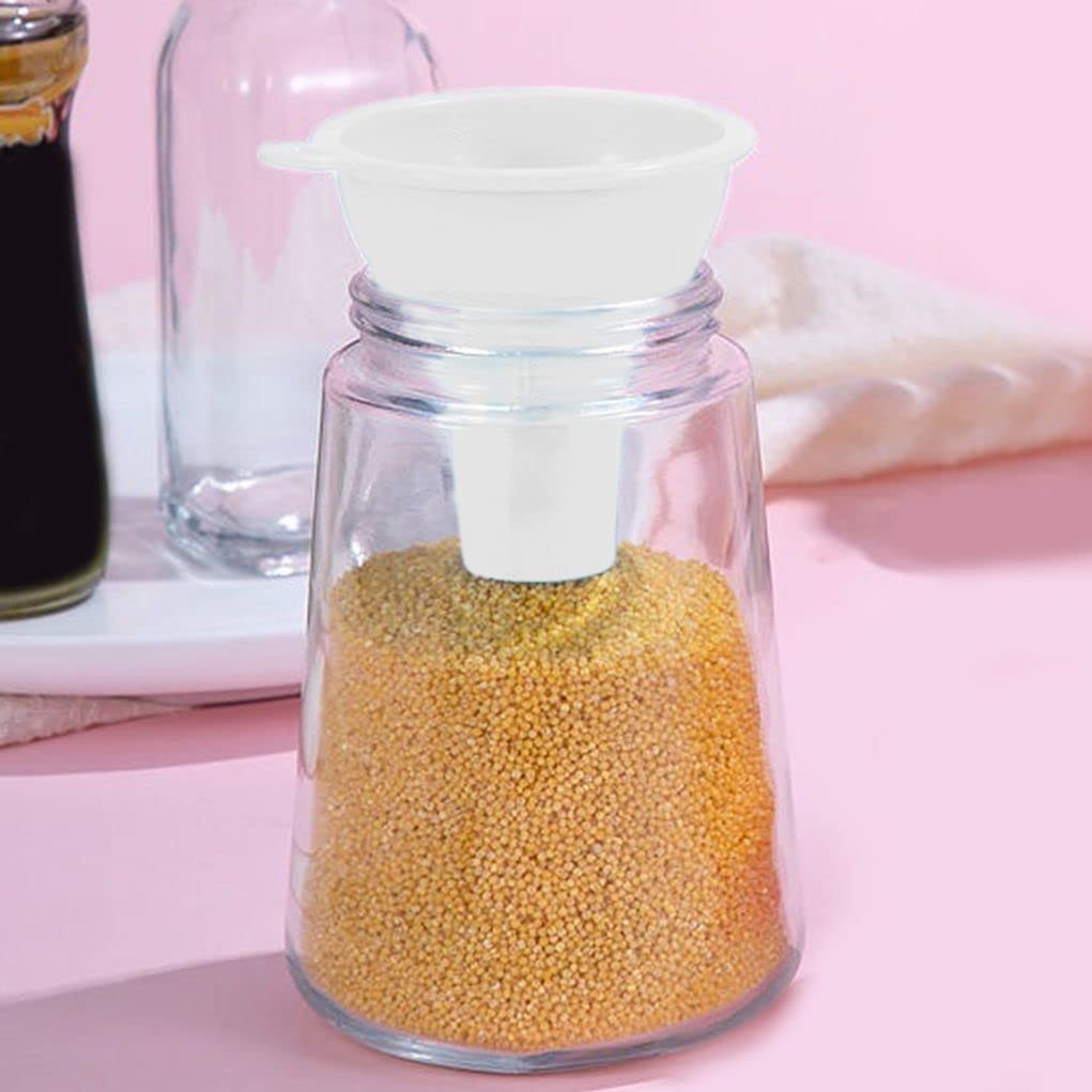 Premium Food Grade Silicone Wide Mouth Funnel - Flexible Kitchen Funnel for Canning, Condiments & Liquids - Durable Squeeze Bottle & Jar Filler for Home, Restaurant & Commercial Use - Perfect for Sauces, Oils, Honey & DIY Projects (White)