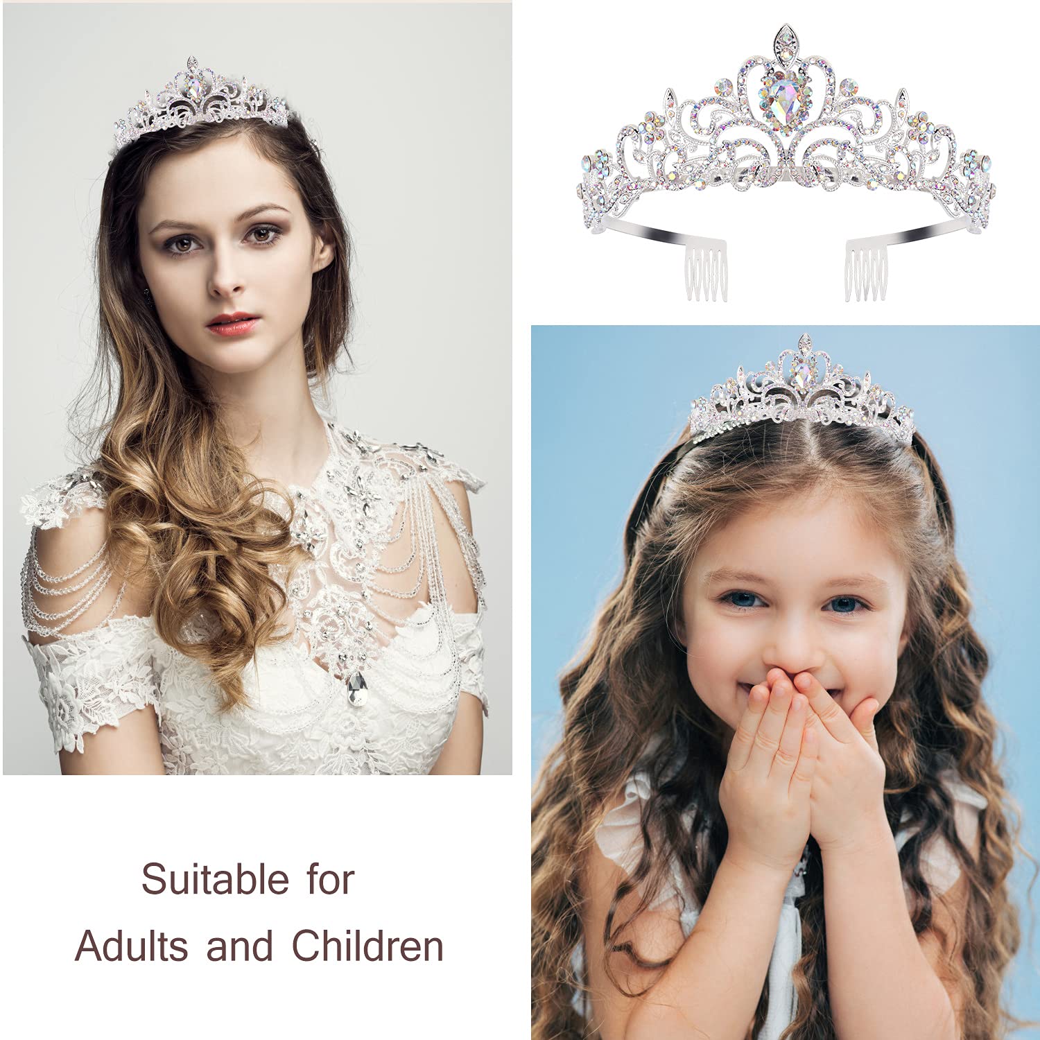 Birthday Girl Sash & Princess Tiara Set - Blue Crown for Girls Birthday Party, Happy Birthday Decorations & Accessories - Perfect for Birthday Celebrations, Princess Parties & Special Occasions