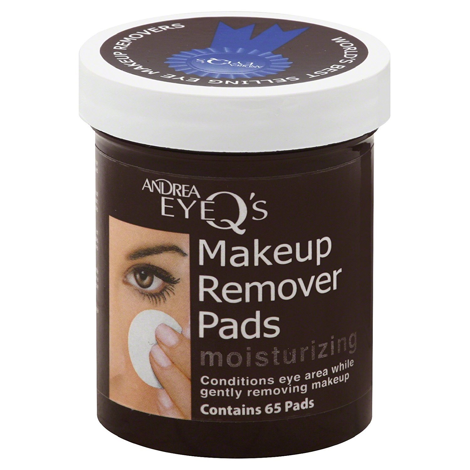 Andrea Eye Q's Gentle Moisturizing Eye Makeup Remover Pads - 65 Count (Pack of 4) | Hypoallergenic & Oil-Free | Perfect for Sensitive Eyes & Travel-Friendly Makeup Removal