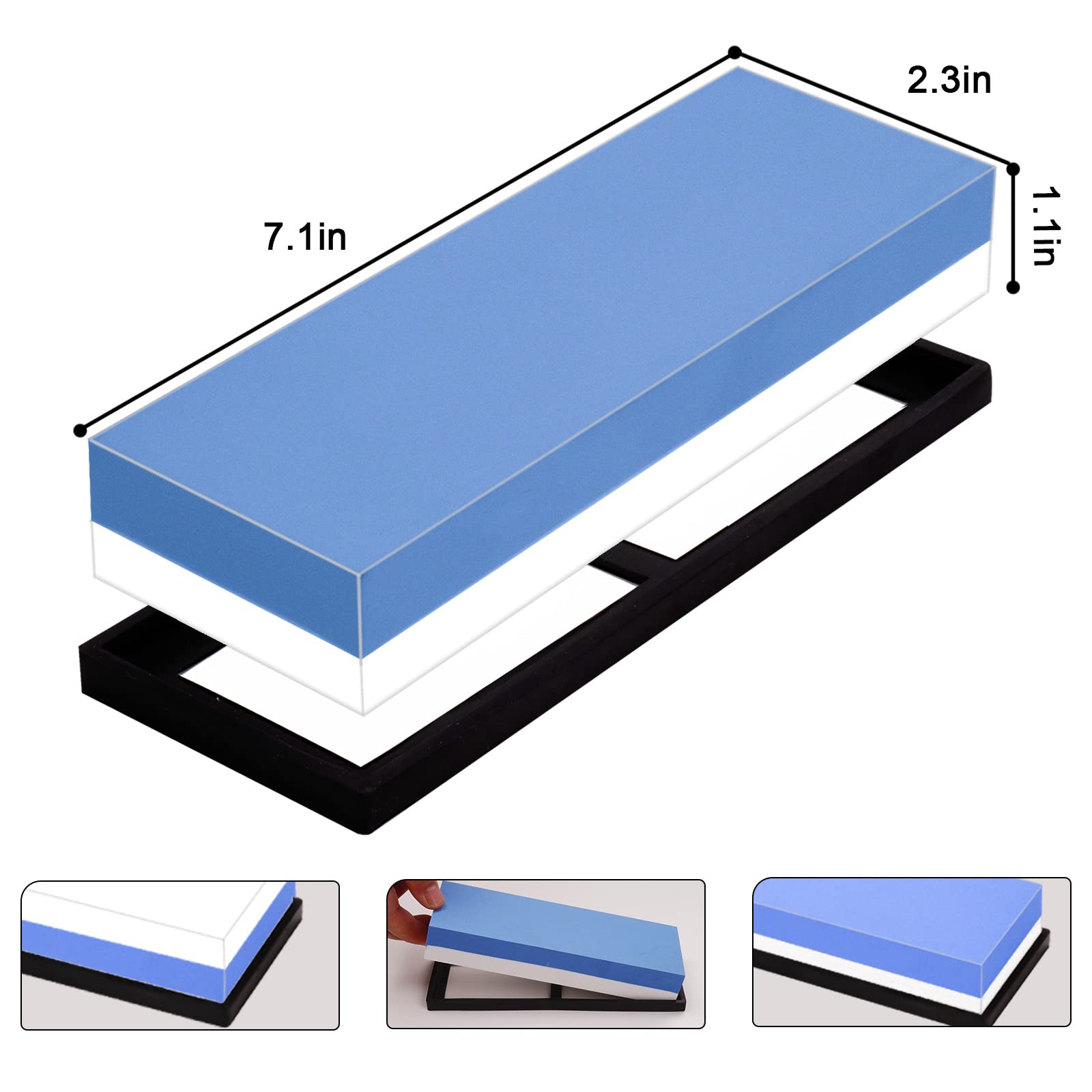 Premium 1000/3000 Grit Whetstone Knife Sharpening Kit - Professional Water Stone for Chef Knives, Hunting Knives, Machetes with Non-Slip Base - Perfect for Kitchen, Outdoor & Camping Use