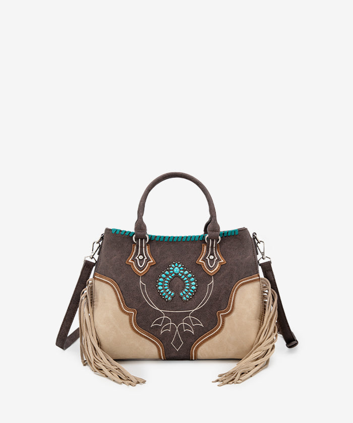 Montana Western Fringe Concho Crossbody Purse for Women - Stylish Cowgirl Handbag for Rodeo, Concert & Everyday Use