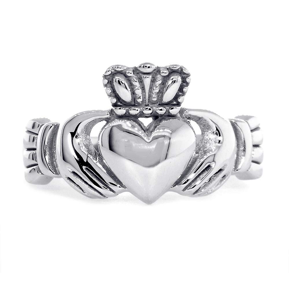 Men's & Women's Claddagh Wedding Rings - Irish Celtic Love, Loyalty & Friendship Rings - Perfect for Engagement, Anniversary & Couple Jewelry Gifts