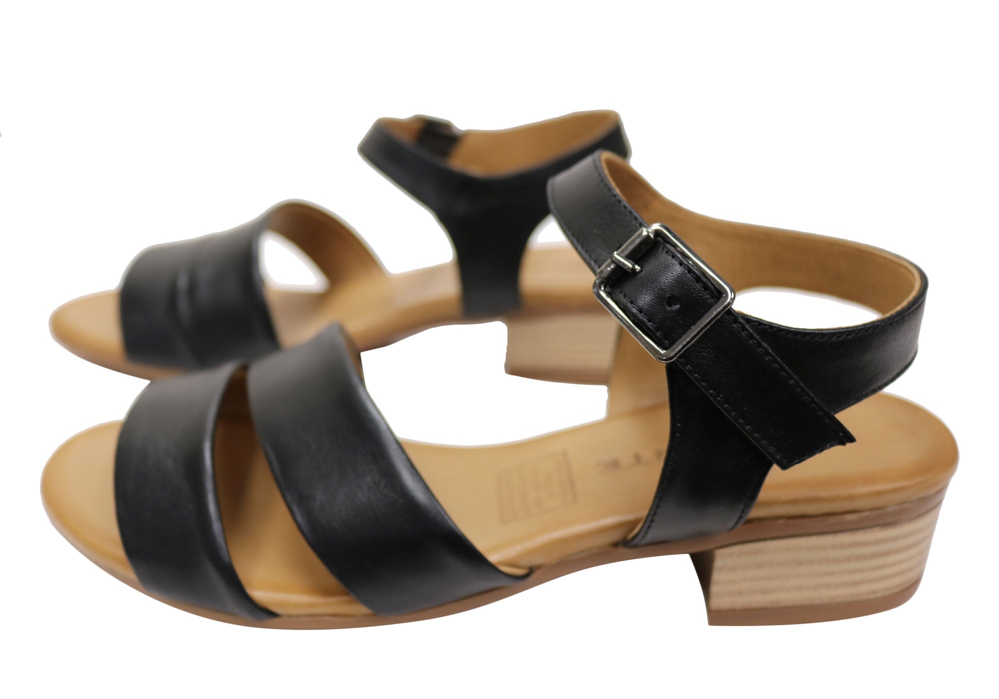 Orizonte Jojo Women's European Leather Low Heel Comfortable Sandals - Stylish Casual Walking Shoes for Summer Outings & Beach Vacations