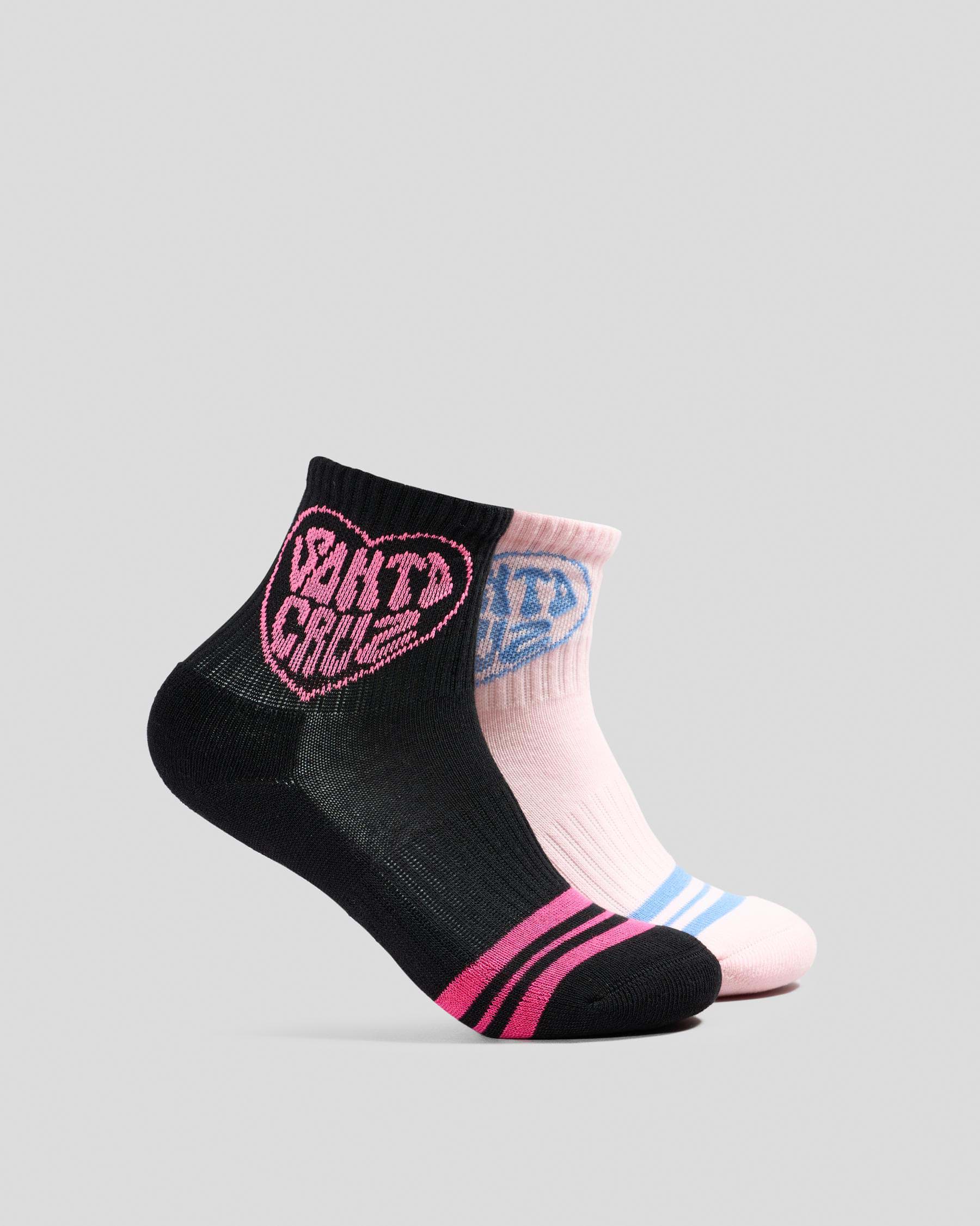 Santa Cruz Balloon Heart Mid Socks 2 Pack - Cute Cartoon Crew Socks for Women & Men - Perfect for Casual Wear, Skateboarding & Gift Giving