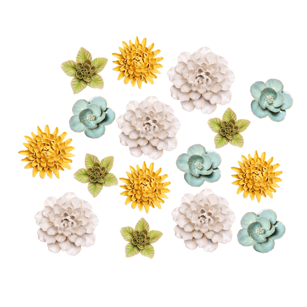 Handcrafted Ceramic Flowers for English Garden Decor - Elegant Home & Outdoor Decoration