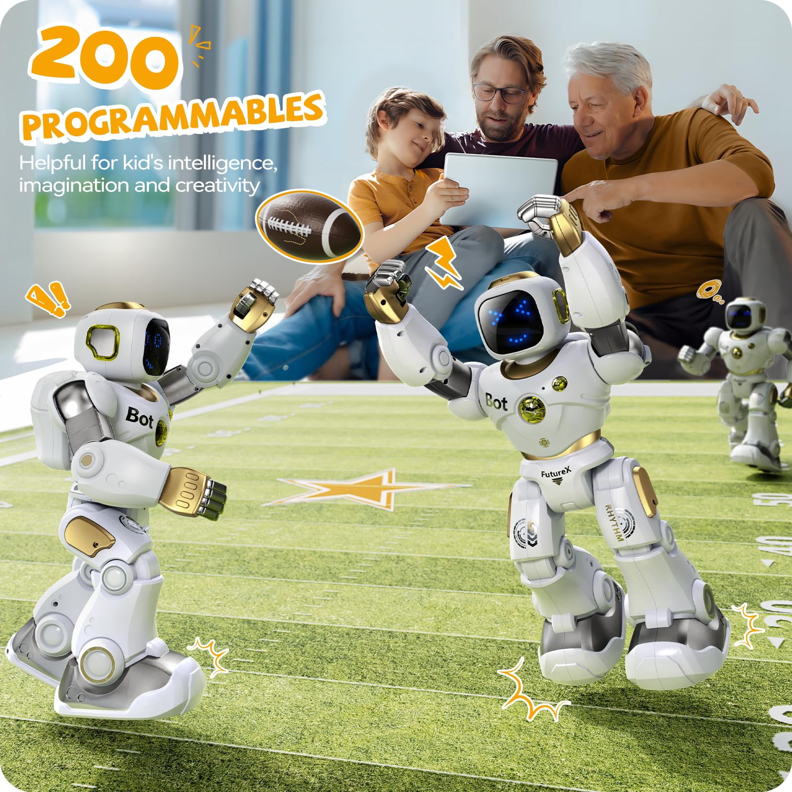 Ruko 1088 Smart Programmable STEM Robot Toy for Kids Ages 4-9, Interactive RC Robot with Voice & App Control, Educational Learning Toy for Boys & Girls - Perfect for Birthday Gifts & STEM Classroom Activities