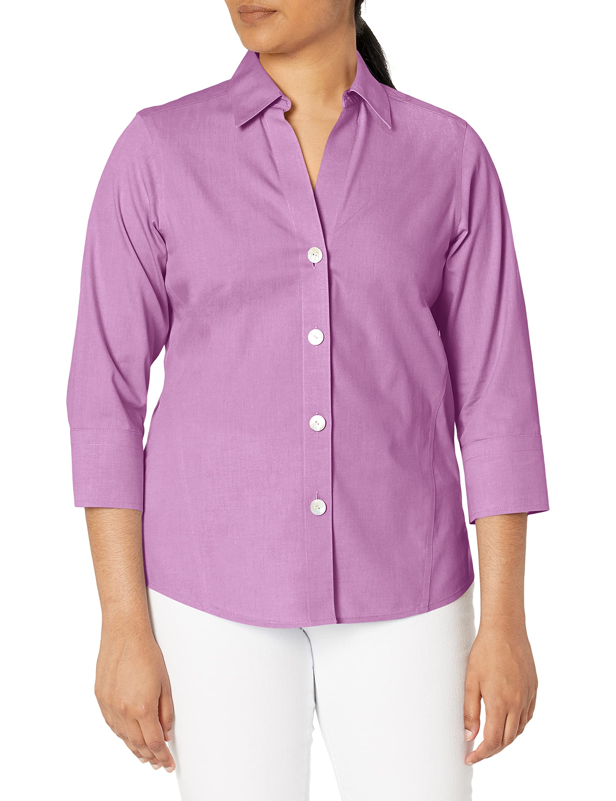 Foxcroft Women's Non-Iron Essential Paige Shirt - Wrinkle-Free Comfort for Work & Travel | Professional & Casual Wear for Women