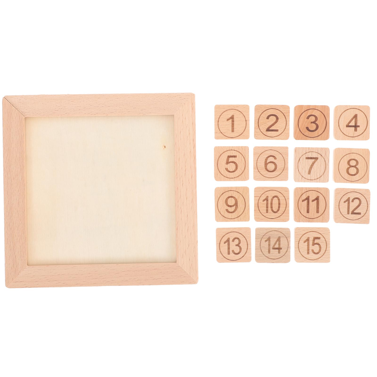 Wooden Number Slide Puzzle - 15 Piece Brain Teaser Game for Kids | Educational Math Learning Toy for Boys & Girls | Perfect for Classroom, Travel & Family Game Night