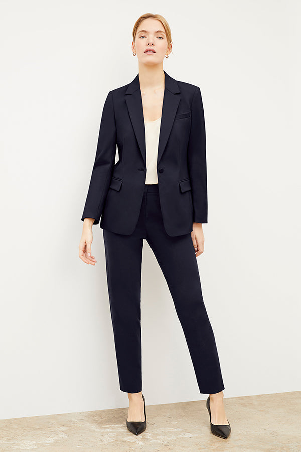 Premium Washable Wool Twill Mejia Pants - Dark Navy | Comfortable & Durable Office Wear & Travel Essentials