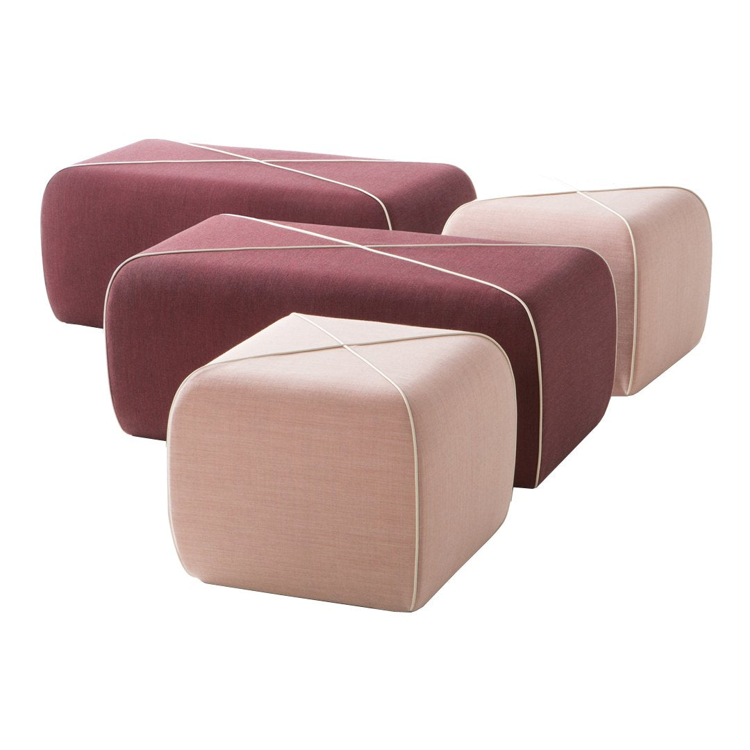 Square Crossed Pouf Ottoman - Stylish Footrest & Seating for Living Room, Bedroom, or Outdoor Patio