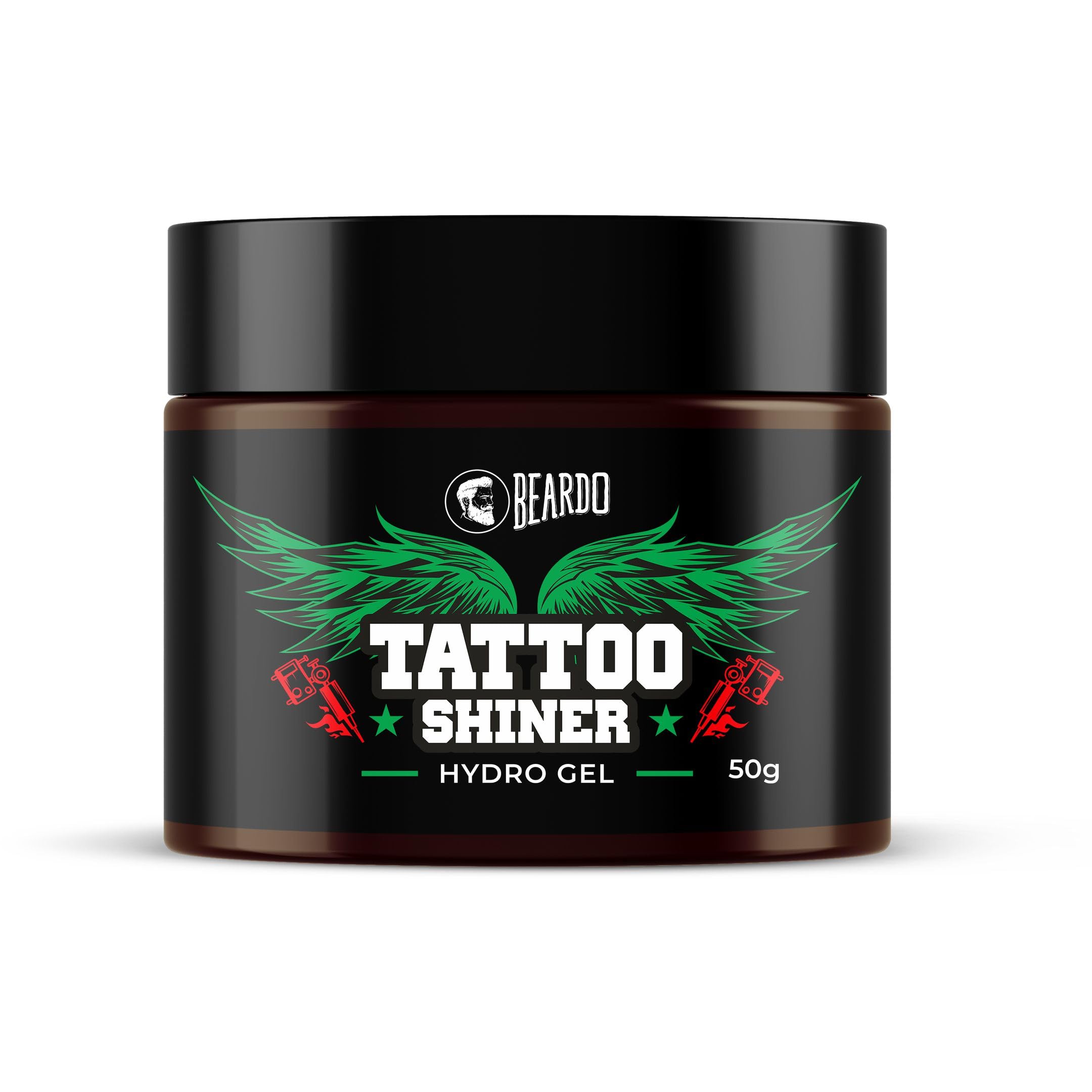 Beardo Tattoo Shiner Gel, 50g - Hydro Gel for Tattoo Healing & Maintenance with Almond Oil & Turmeric Extract | Brightens & Enhances Tattoo Ink for Men & Women | Perfect for Fresh & Old Tattoos, Daily Care & Tattoo Aftercare