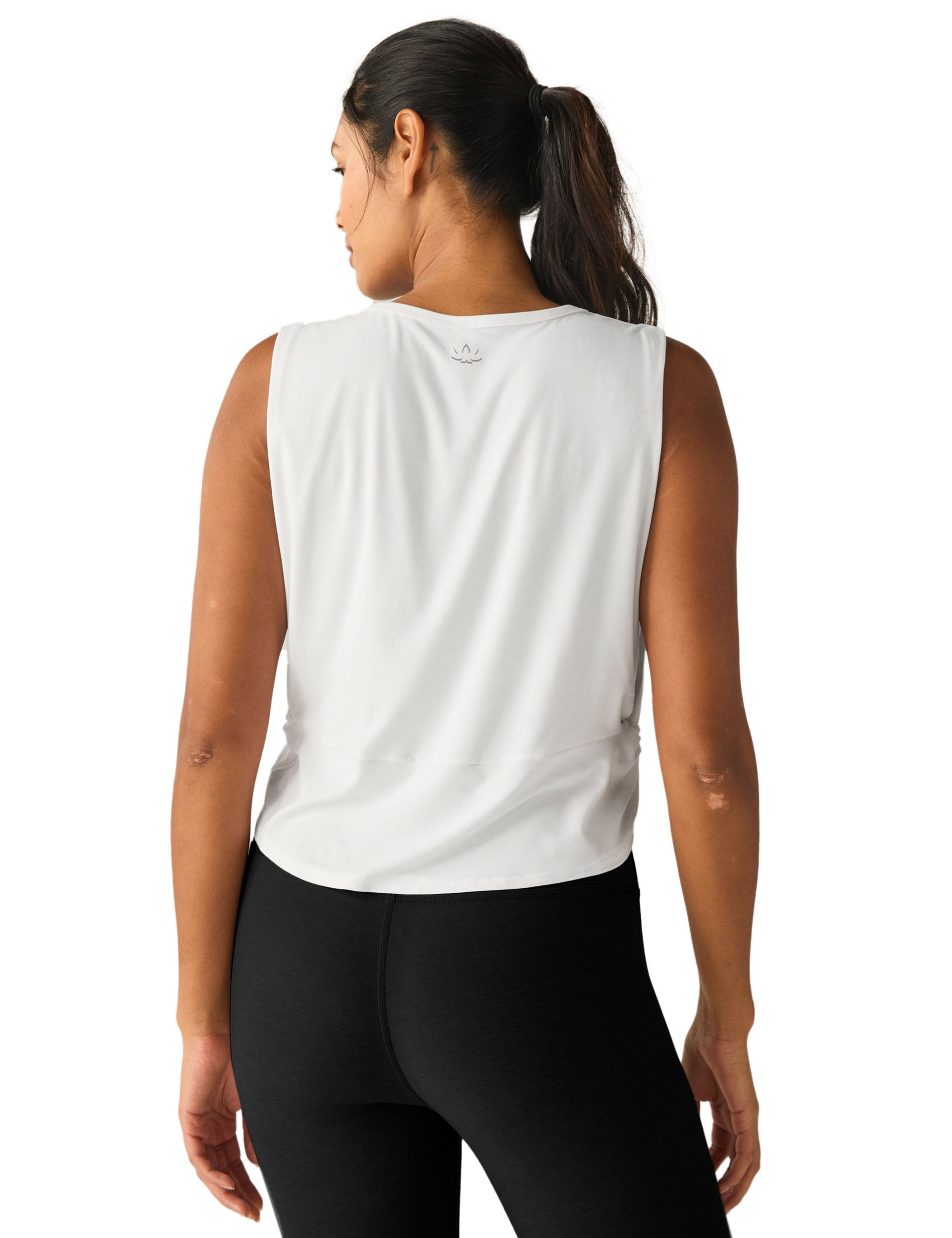 Featherweight Side Note Twist Tank Top - Cloud White | Lightweight & Comfortable for Yoga, Workouts & Everyday Wear
