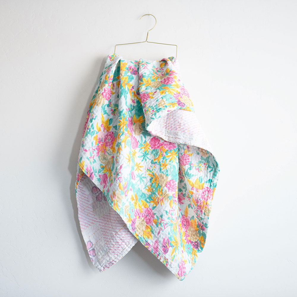 Soft & Cozy Kantha Baby Blanket CB9103 - Handmade Cotton Swaddle Blanket for Newborns & Toddlers - Perfect for Nursery, Stroller, and Gift Giving