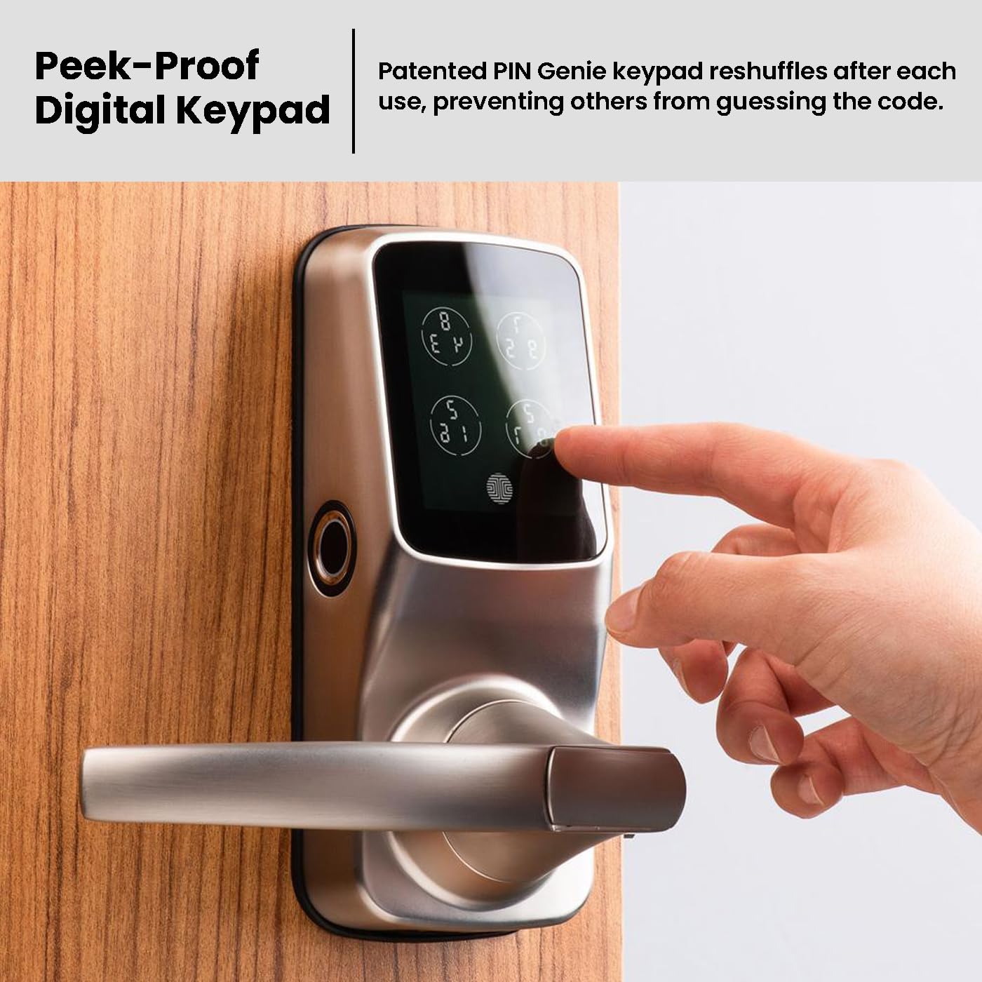 Lockly Secure Plus Smart Door Lock - Bluetooth Enabled Keyless Entry with PIN Genie® Keypad & 3D Biometric Fingerprint Sensor - Auto Lock Feature for Enhanced Home Security (Ideal for Apartments, Vacation Homes & Smart Home Integration)
