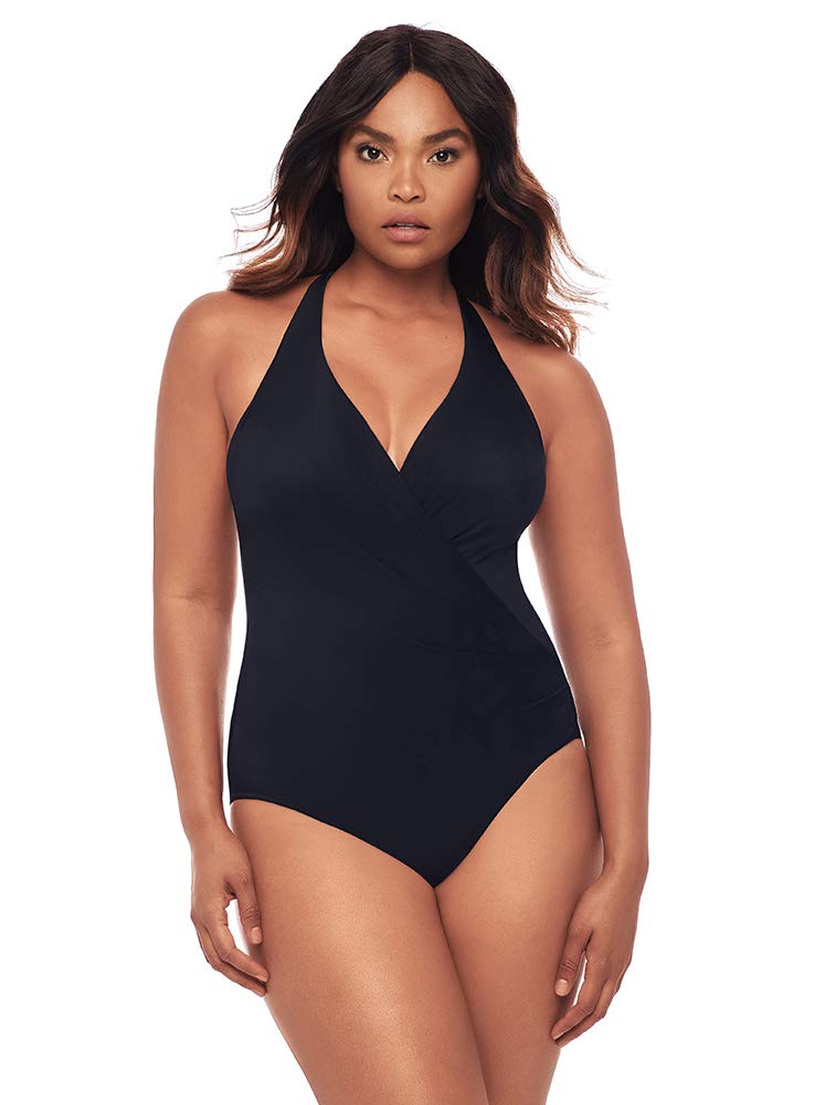 Miraclesuit Women's One Piece Swimsuit - Tummy Control Soft Cup Swimwear with Wrap Design | Perfect for Beach Vacations, Pool Parties & Summer Getaways