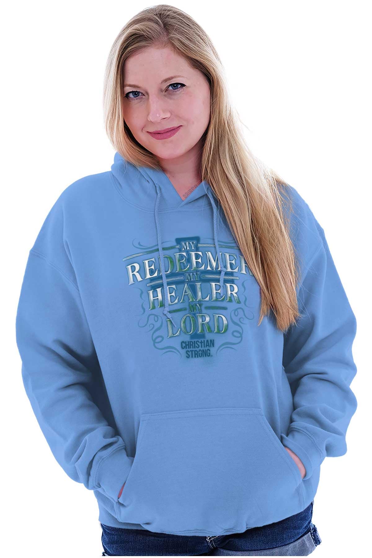 Christian Strong Redeemer Healer Lord Religious Hoodie Sweatshirt for Women - Faith-Inspired Comfort Wear for Church, Prayer & Daily Devotion