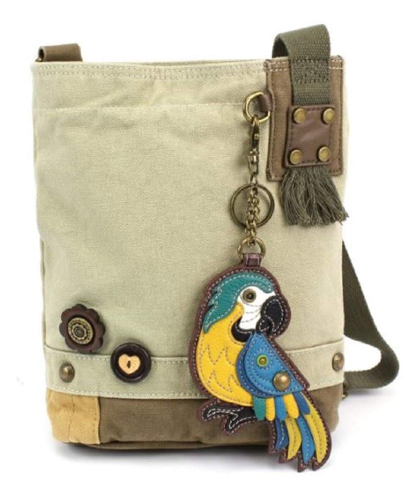 CHALA Cross-Body Women's Handbag - Canvas Messenger Shoulder Bag for Women, Parrot Blue & Sand Color | Perfect for Work, Travel & Everyday Use