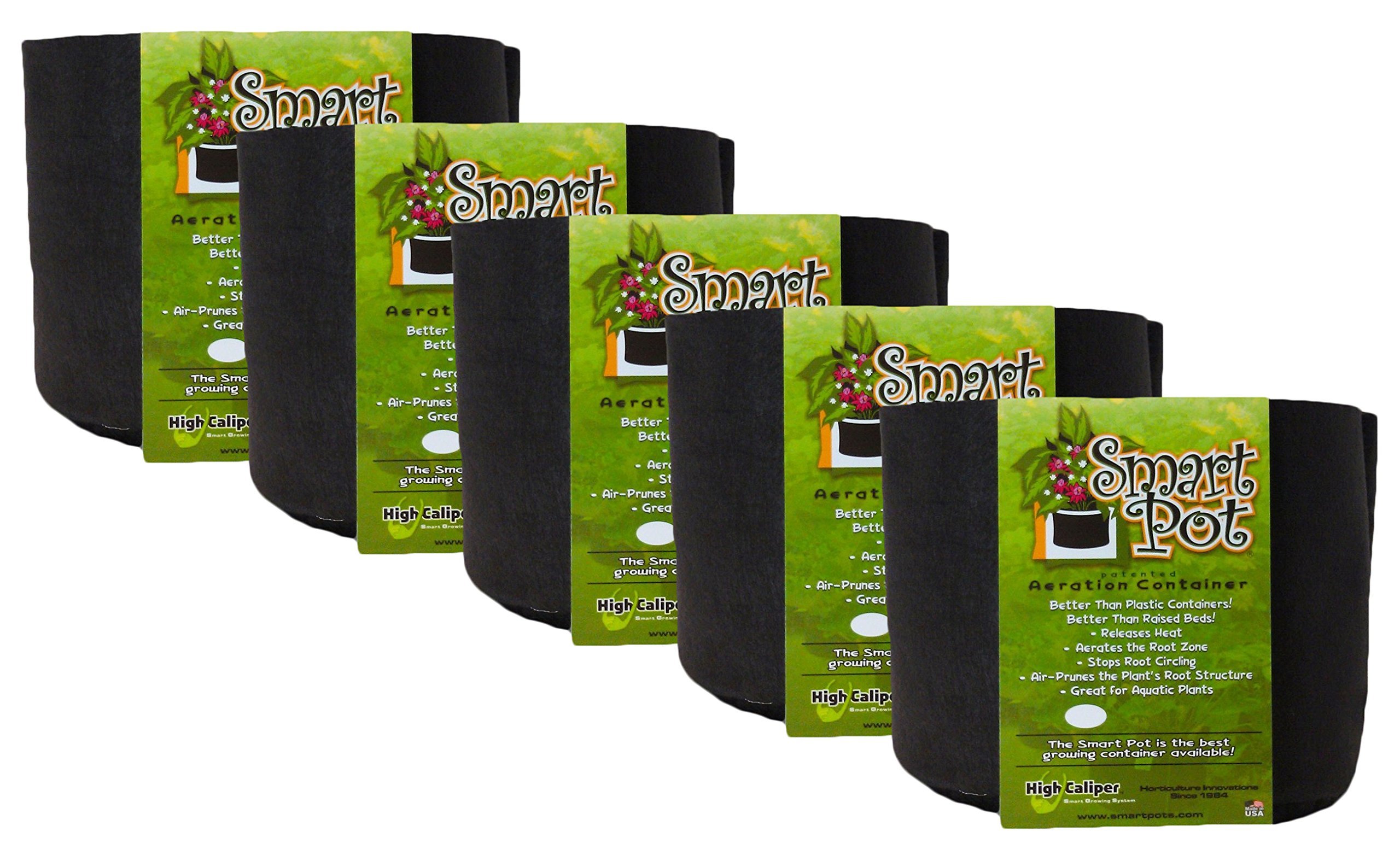 Smart Fabric Plant Pots - 2 Gallon Aeration Garden Containers (100 Pack, Black) - Ideal for Indoor/Outdoor Gardening, Hydroponics & Urban Farming