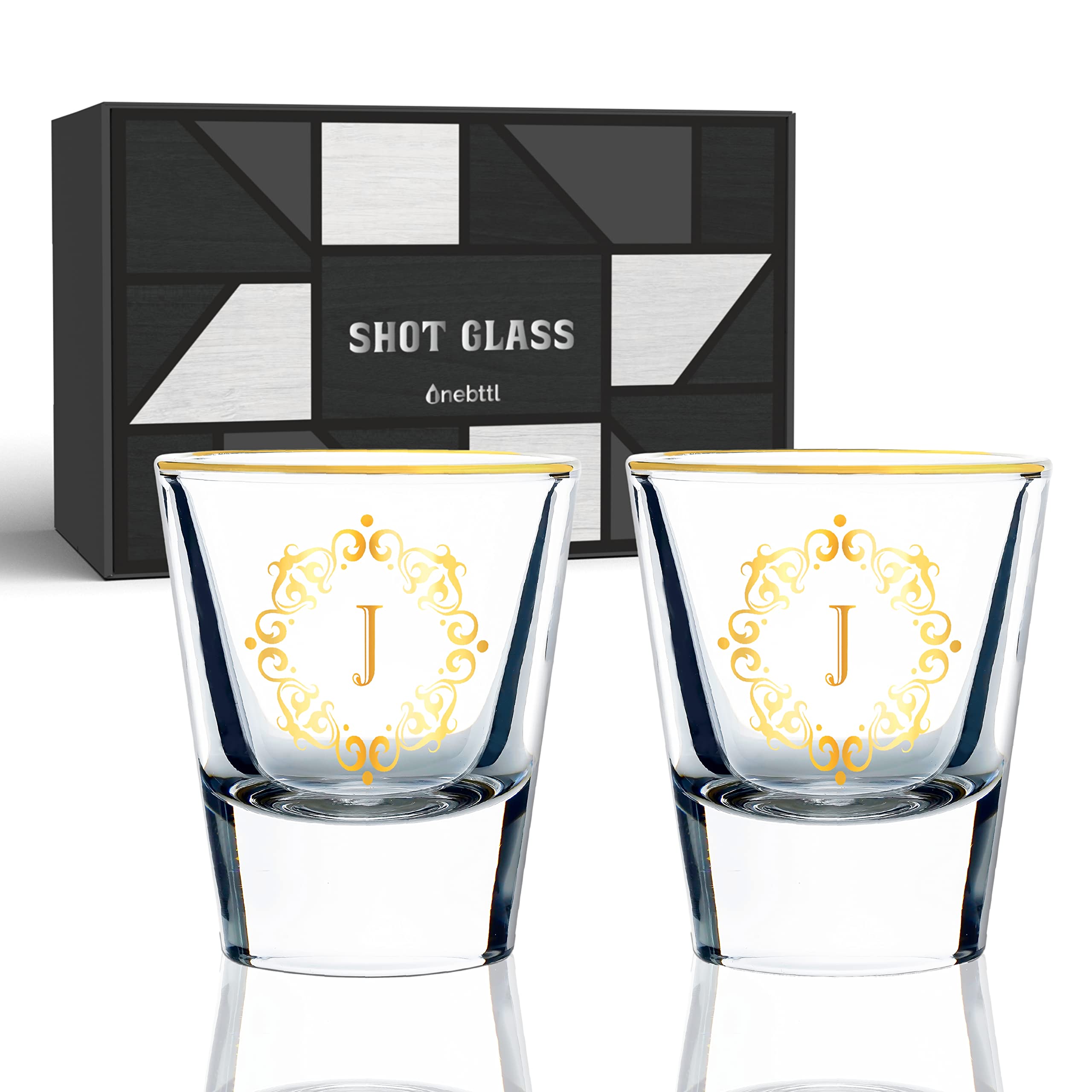 Custom Engraved Shot Glass Set - Personalized Gifts for Tequila, Vodka & Whiskey Lovers - 2 Pack Monogrammed Glassware - Unique Birthday & Christmas Presents for Him or Her - Perfect for Parties, Bachelor/Bachelorette Gifts & Home Bar Decor