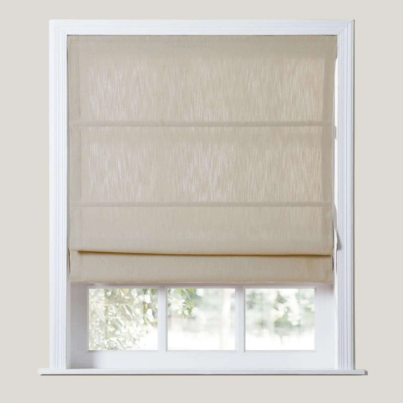 Cloe Cotton Blend Cordless Roman Shade - Blackout Window Treatment for Bedroom & Living Room - Plus Size Home Decor