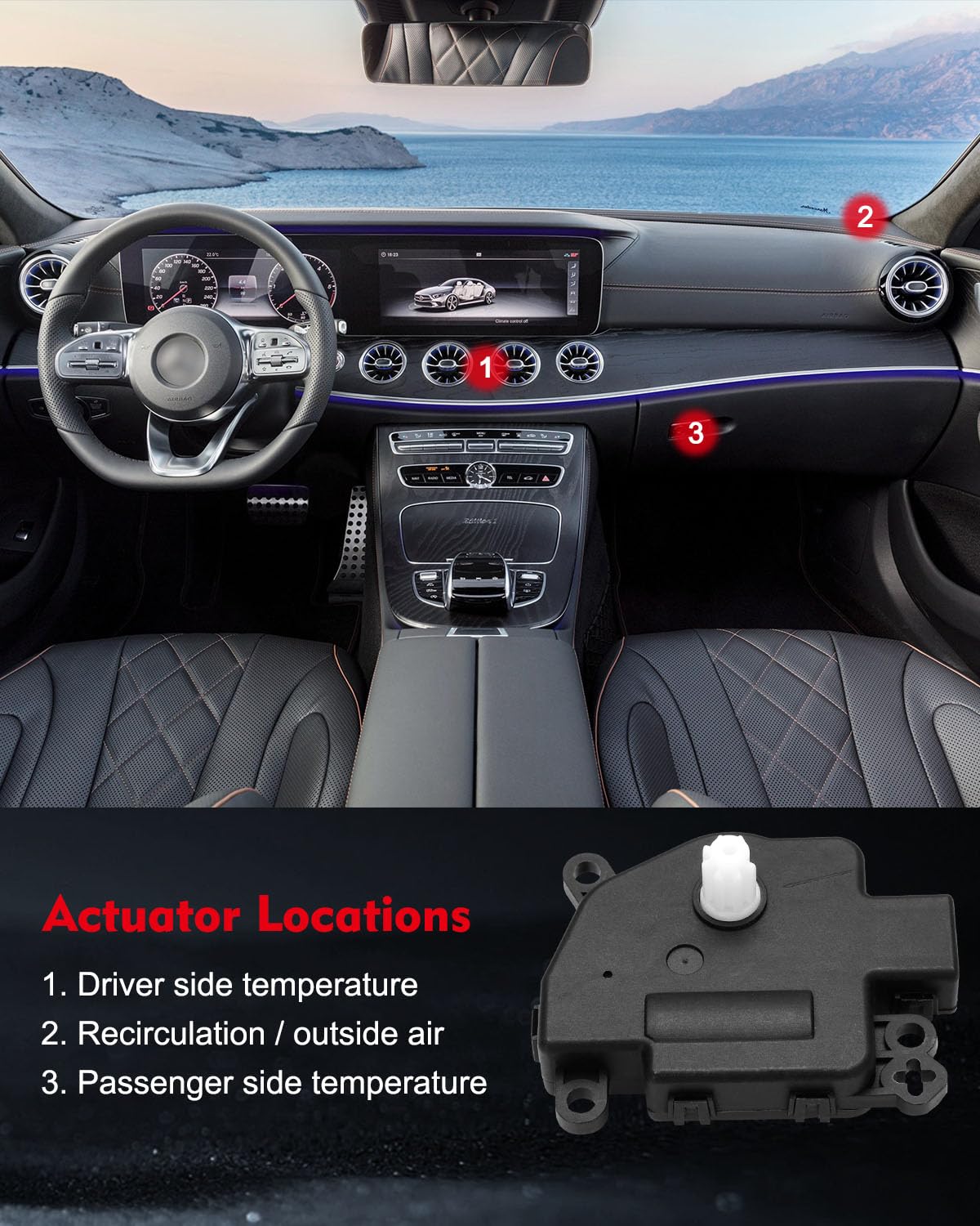 CCiyu HVAC Blend Door Actuator Replacement for 2011-2016 Ford Fiesta - Compatible with A/C Temperature Control & Air Inlet System (Part# 604-251, BE8Z19E616A) - Perfect for Climate Control Repair & Auto AC Maintenance