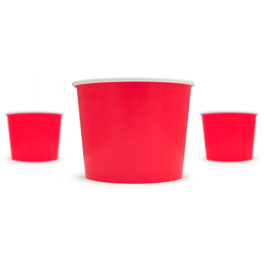 UNIQ 1,000 Count Red Disposable Ice Cream Bowls - 12 oz Paper Ice Cream Cups for Hot & Cold Foods - Bulk Ice Cream Bar Supplies for Frozen Desserts, Parties & Catering