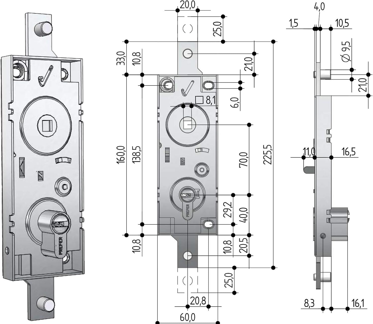 High Security Tilt & Garage Door Lock - 70mm European Profile Cylinder with Idle Handle & Punched Keys for Enhanced Home Protection | Ideal for Residential & Commercial Security
