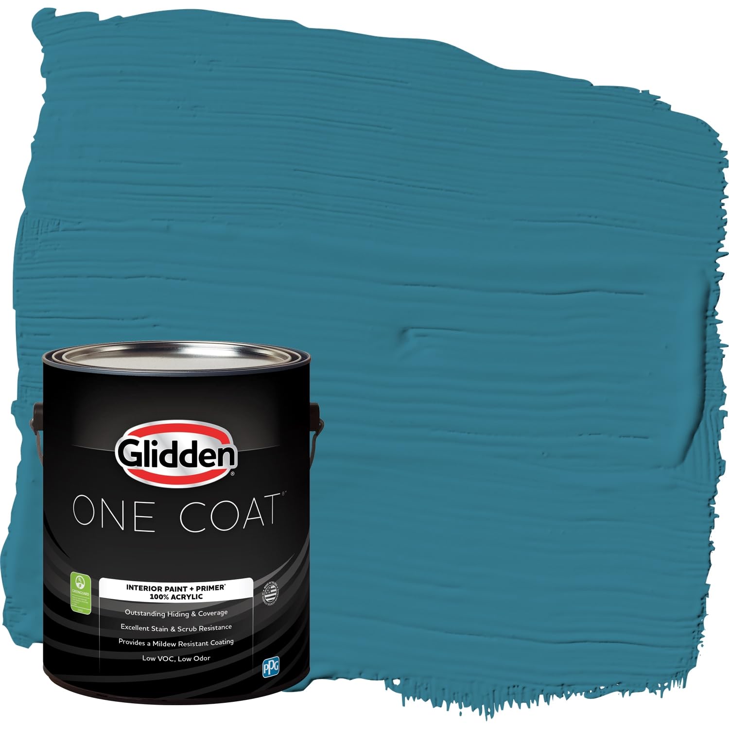 Glidden Interior Paint + Primer in Teal/Aqua - One Coat Flat Finish, 1 Gallon for Walls & Ceilings - Perfect for Living Rooms, Bedrooms & Home Offices