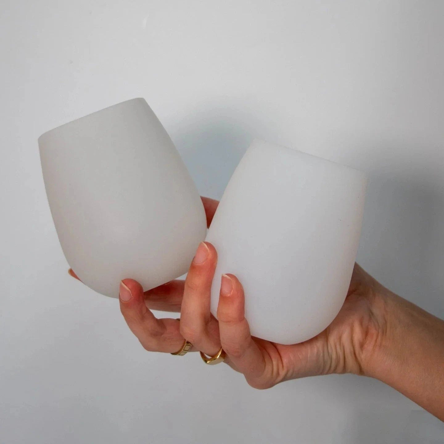 Premium White & Dove Gray Silicone Glasses - Shatterproof, BPA-Free Drinking Glasses for Home, Outdoor, and Party Use