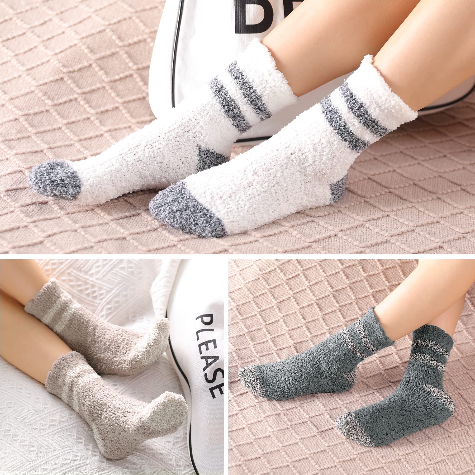 Ultra Soft Women's Fuzzy Socks - Cozy Winter Warm Slipper Socks for Sleeping & Lounge, Gradient Design - Perfect for Home Relaxation, Cold Weather Comfort & Gift Giving