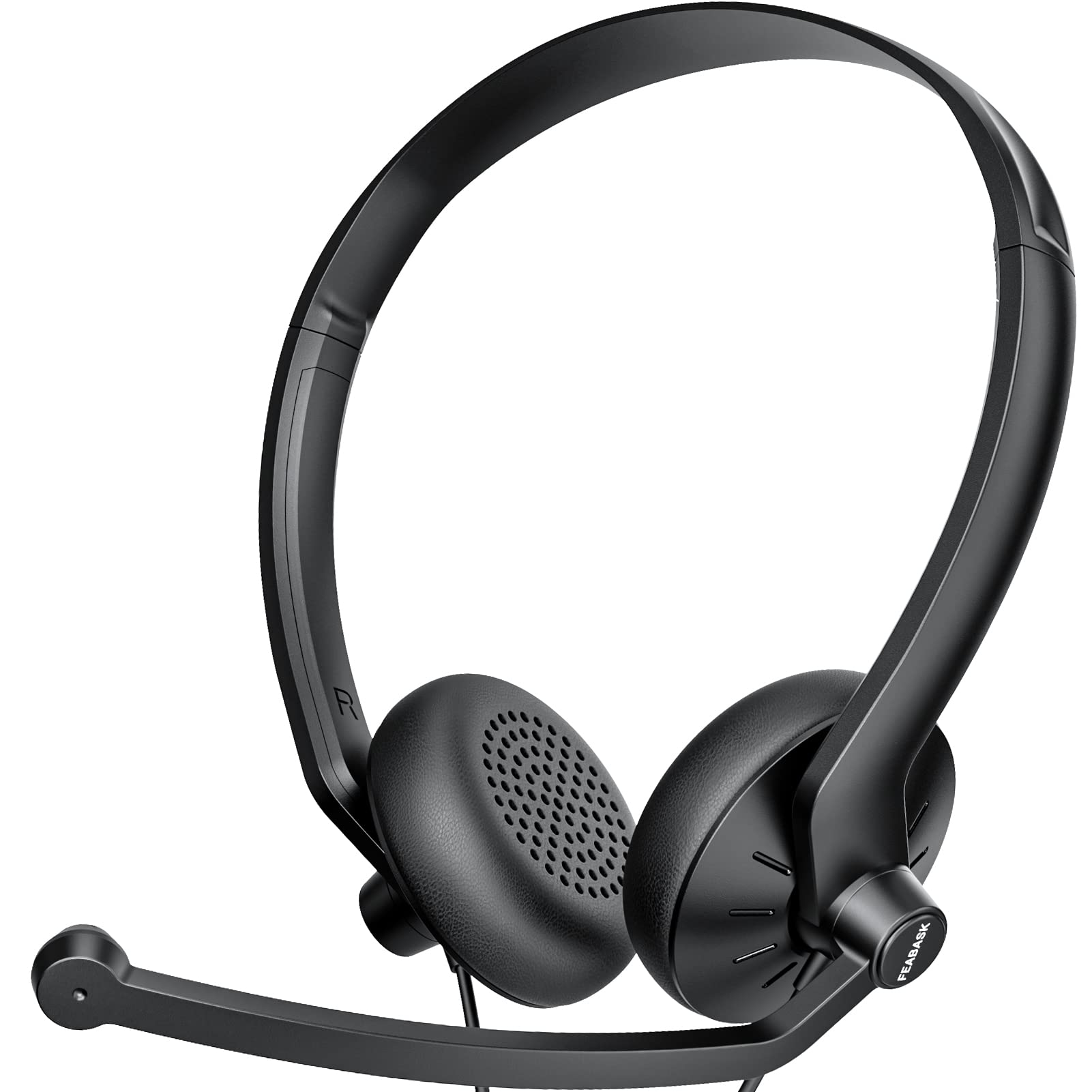 Noise Cancelling Wired Headphones with Mic - 3.5mm On-Ear Computer Headset for PC, Laptop, Home Office, Online Classes, Skype & Zoom Meetings | Lightweight & Comfortable for Gaming, Work & Remote Learning