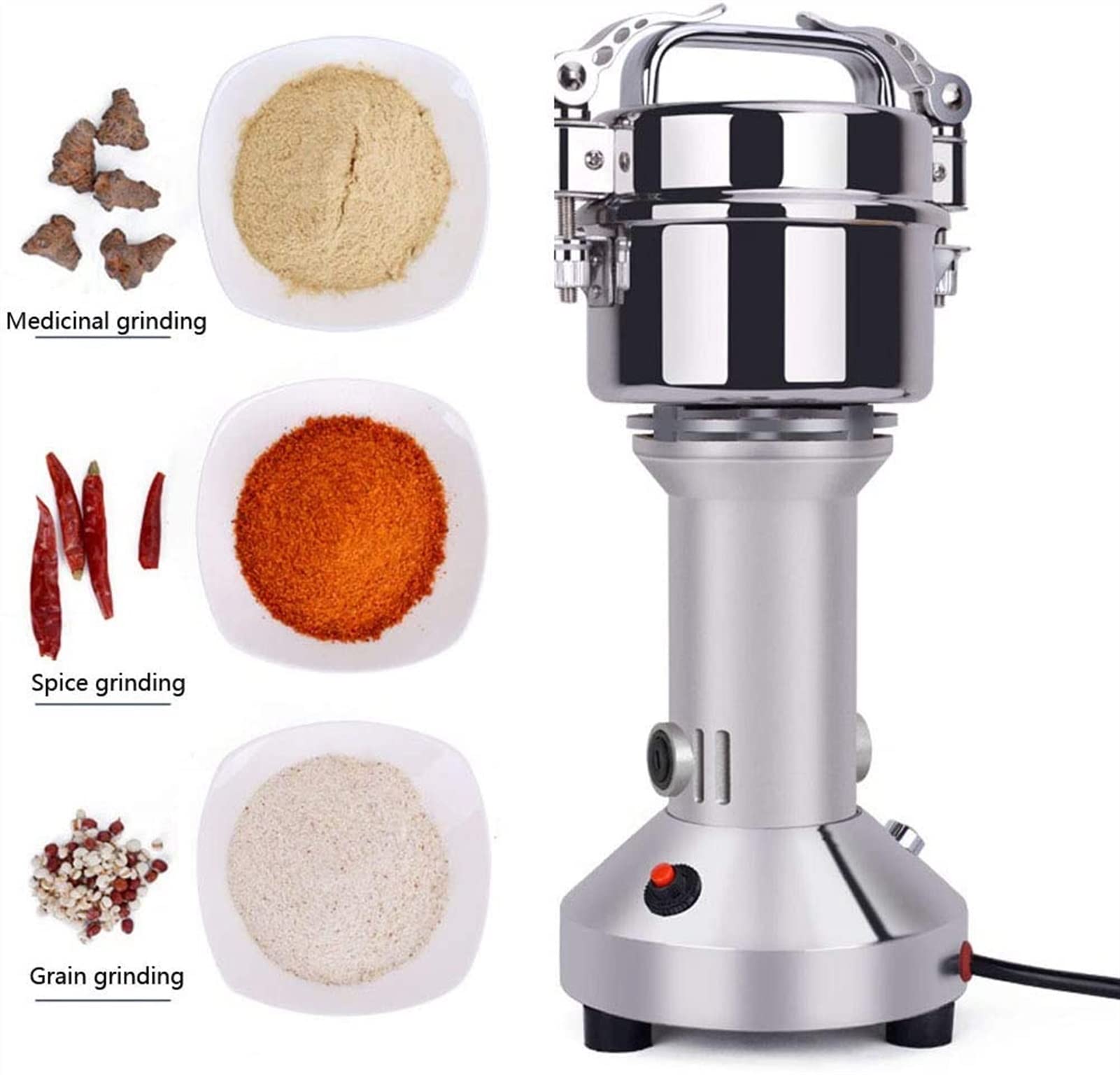 **850W Electric Grain Mill Grinder - 150G Stainless Steel Powder Machine for Coffee Beans, Herbs & Spices | Perfect for Home Baking, Healthy Cooking & DIY Flour Making**