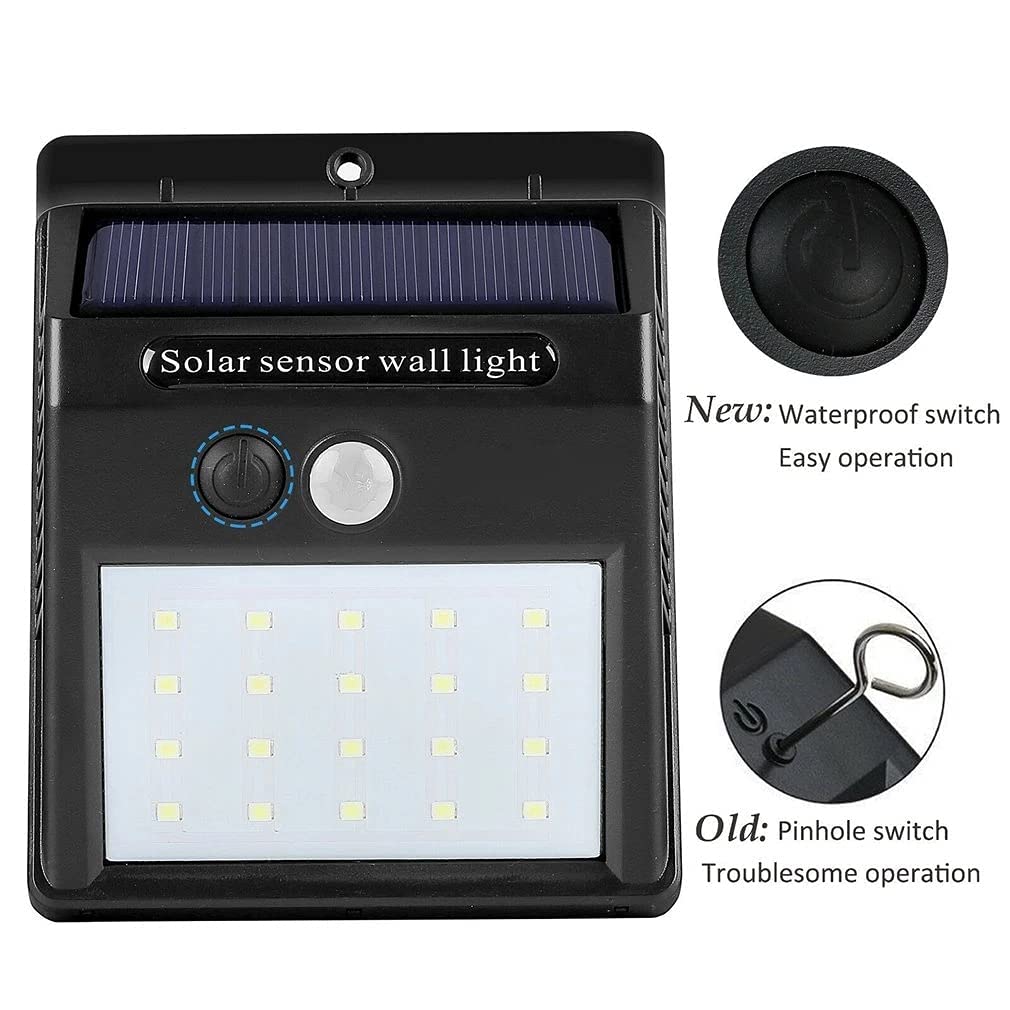 20 LED Solar Powered Outdoor Lights with PIR Motion Sensor - Waterproof Solar Lamp for Garden, Pathway, and Street Lighting - Ideal for Home Security & Landscape Decoration